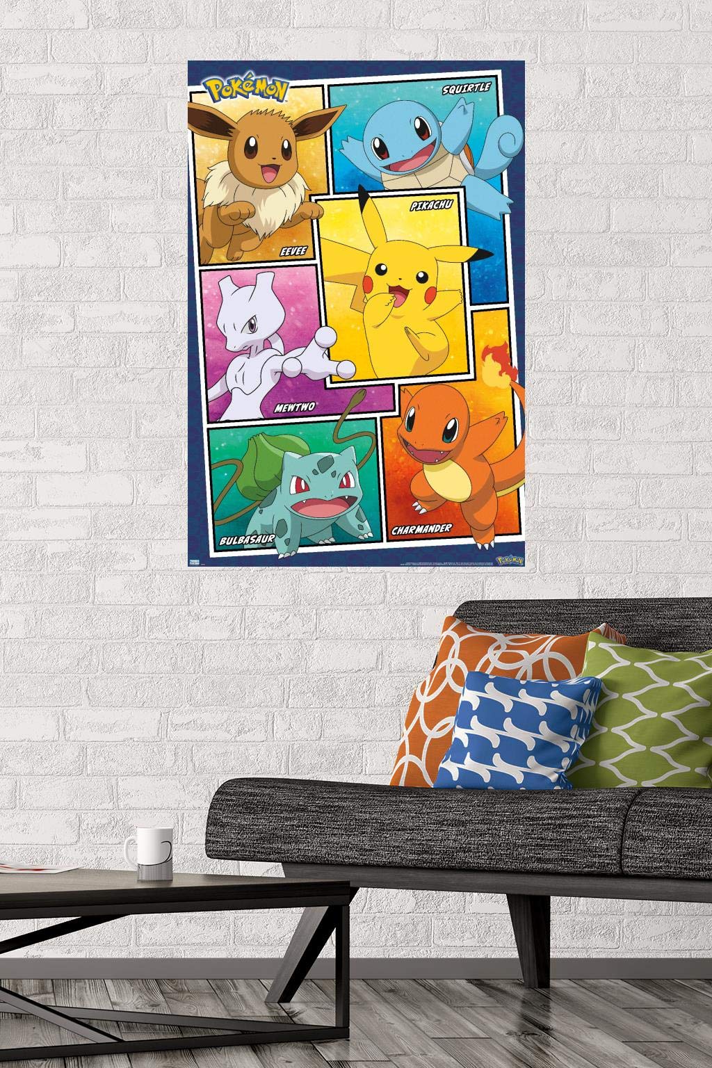 Trends International Pok  Mon - Group Collage Wall Poster, 22.375'' X 34'', Unframed Version For Bathroom