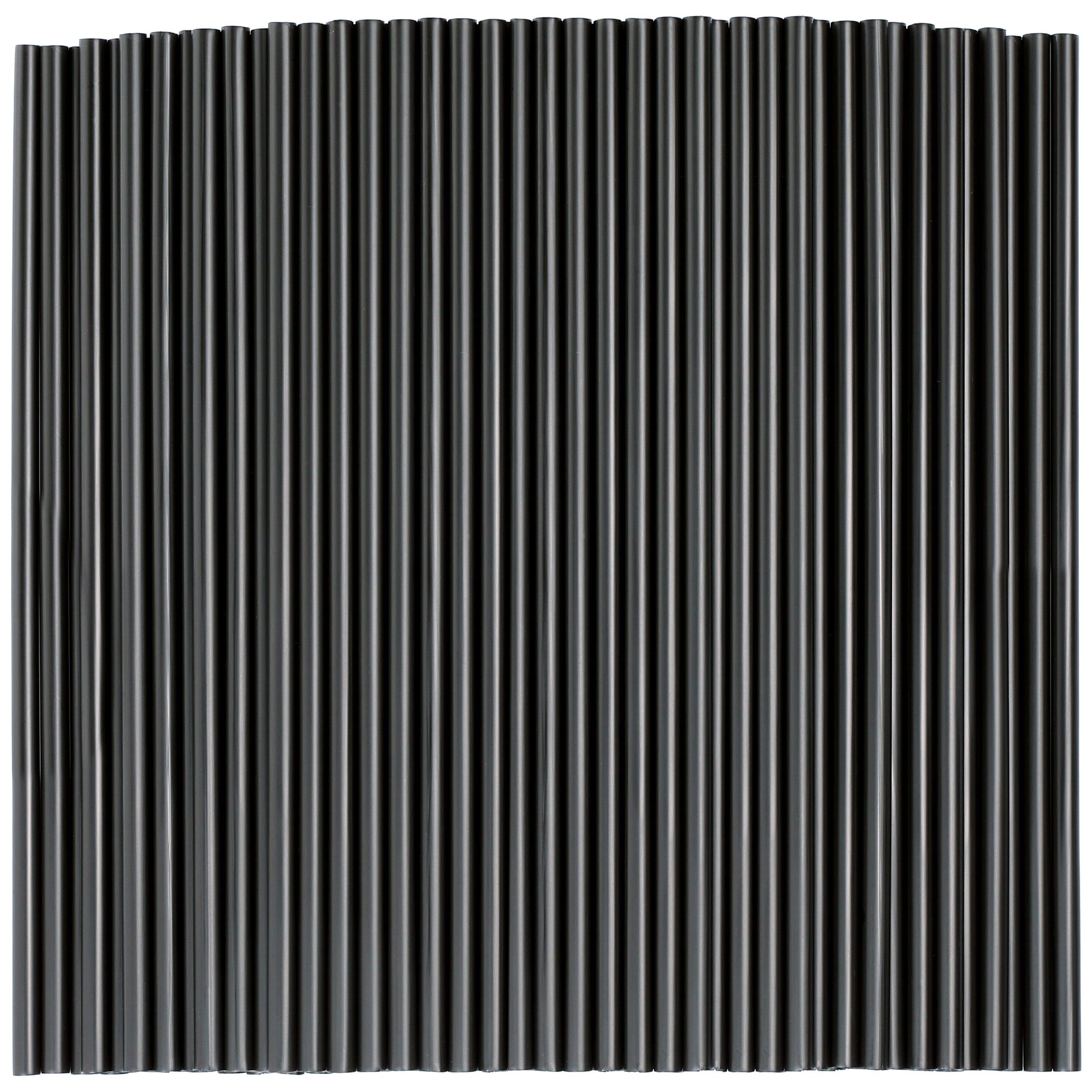 500 Pcs Black Disposable Drinking Plastic Straws.(0.23'' Diameter And 8.26'' Long)