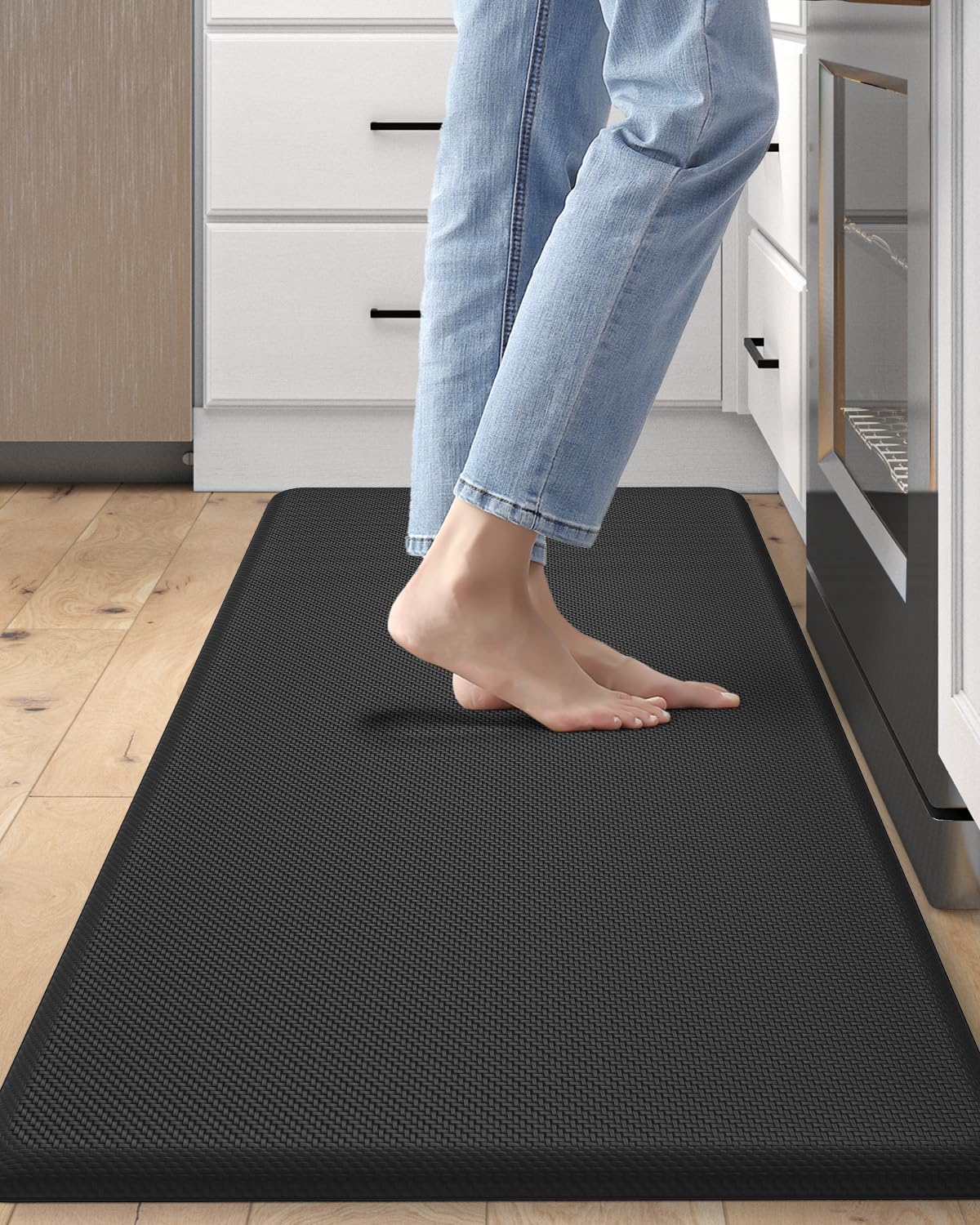 DEXI Kitchen Mat Cushioned Anti Fatigue, Non Slip Waterproof Comfort Standing Floor Rug for Kitchen, Office, Sink, Laundry, 48x2