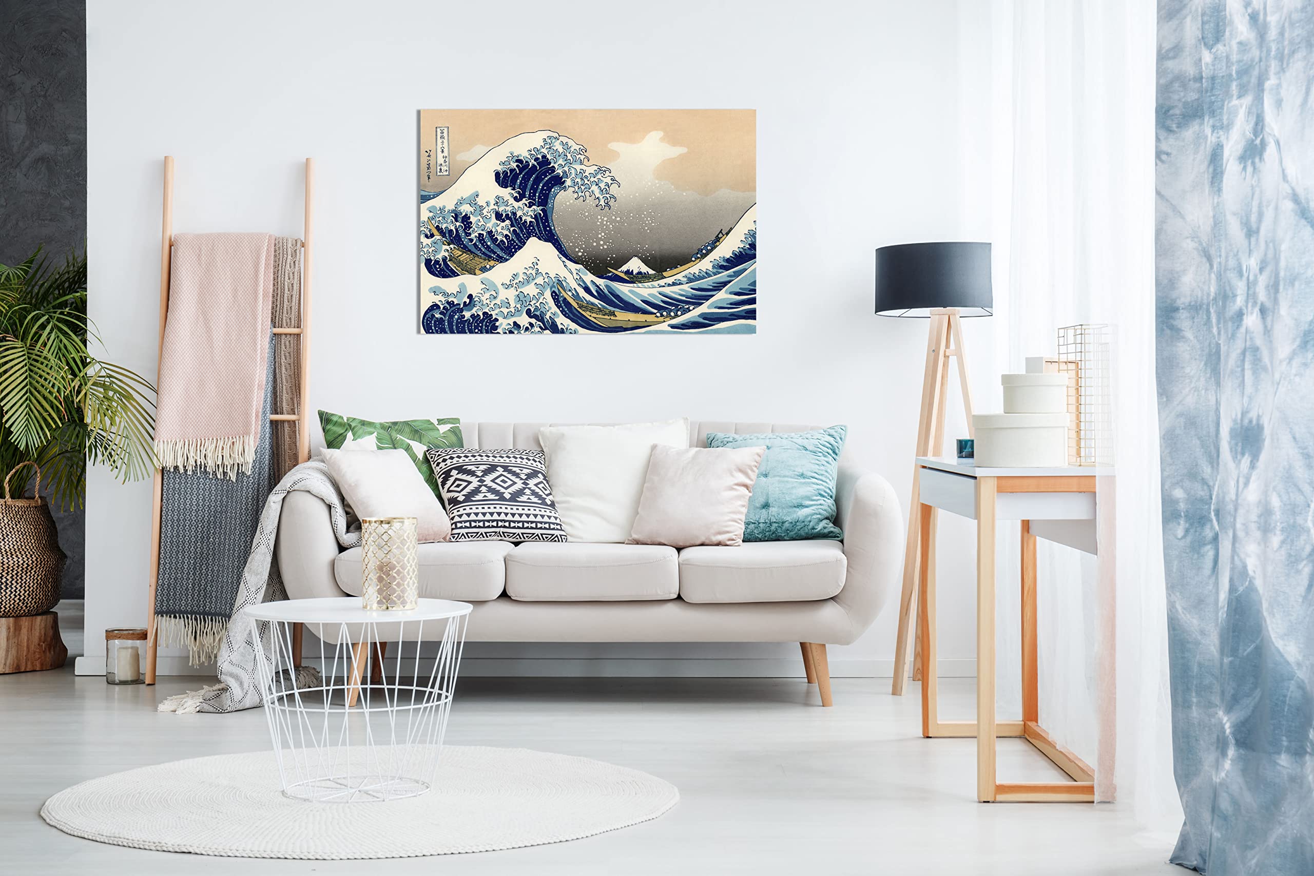Katsushika Hokusai The Great Wave Off Kanagawa Canvas Wall Art Picture Print (24X16)