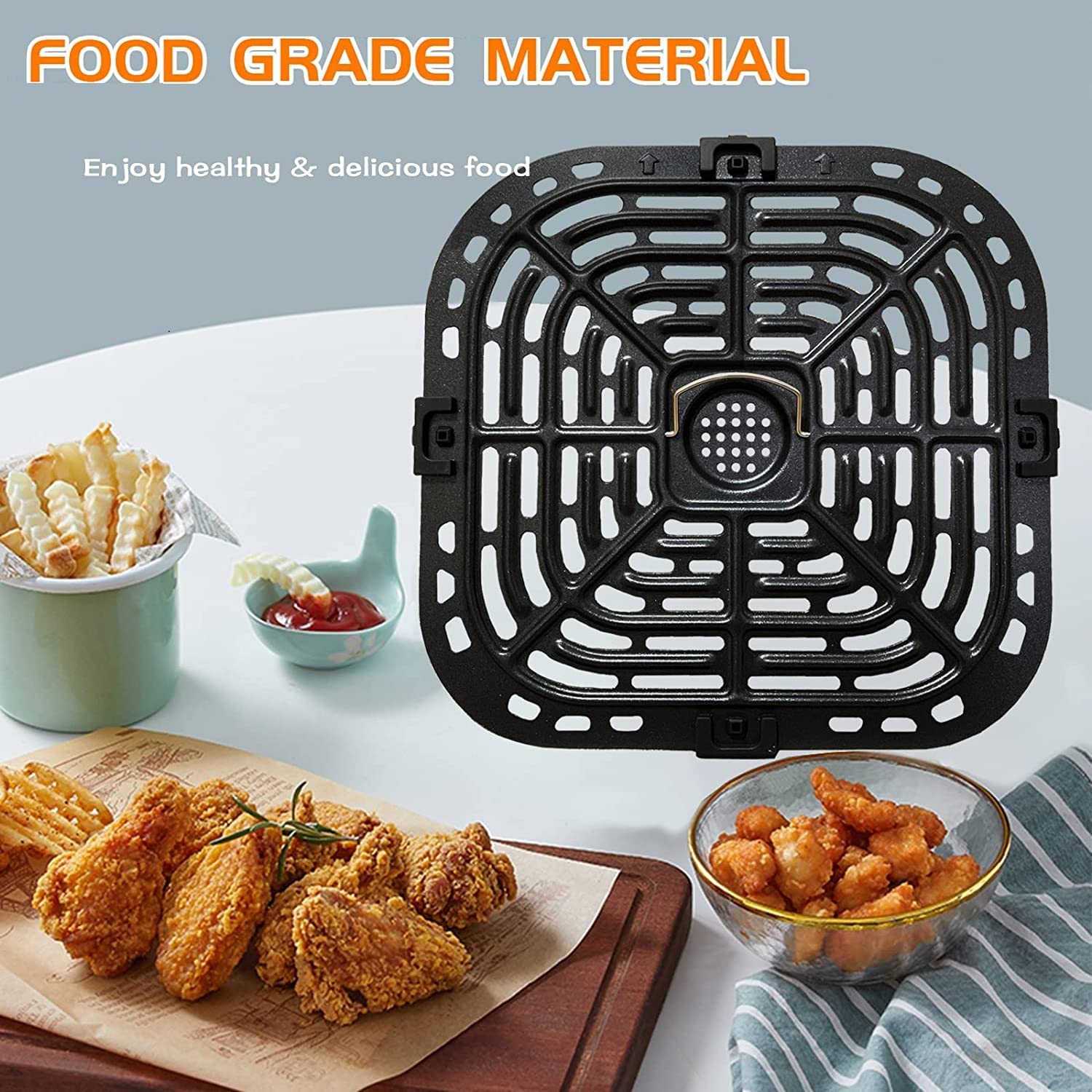 Air Fryer Grill Pan for Instants Vortex 2QT Mini Air Fryer Oven  Premium Air Fryer Grill Crisper Plate  Air Fryer Grate Grid with Rubber Tabs for Instants 2QT Air Fryer  Nonstick  Dishwasher Safe