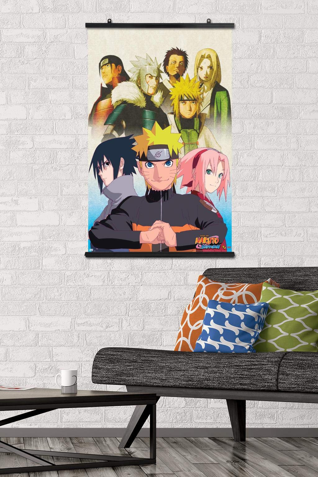 Trends International Naruto Shippuden - Key Art Wall Poster, 22.375'' X 34'', Poster & Clip Bundle