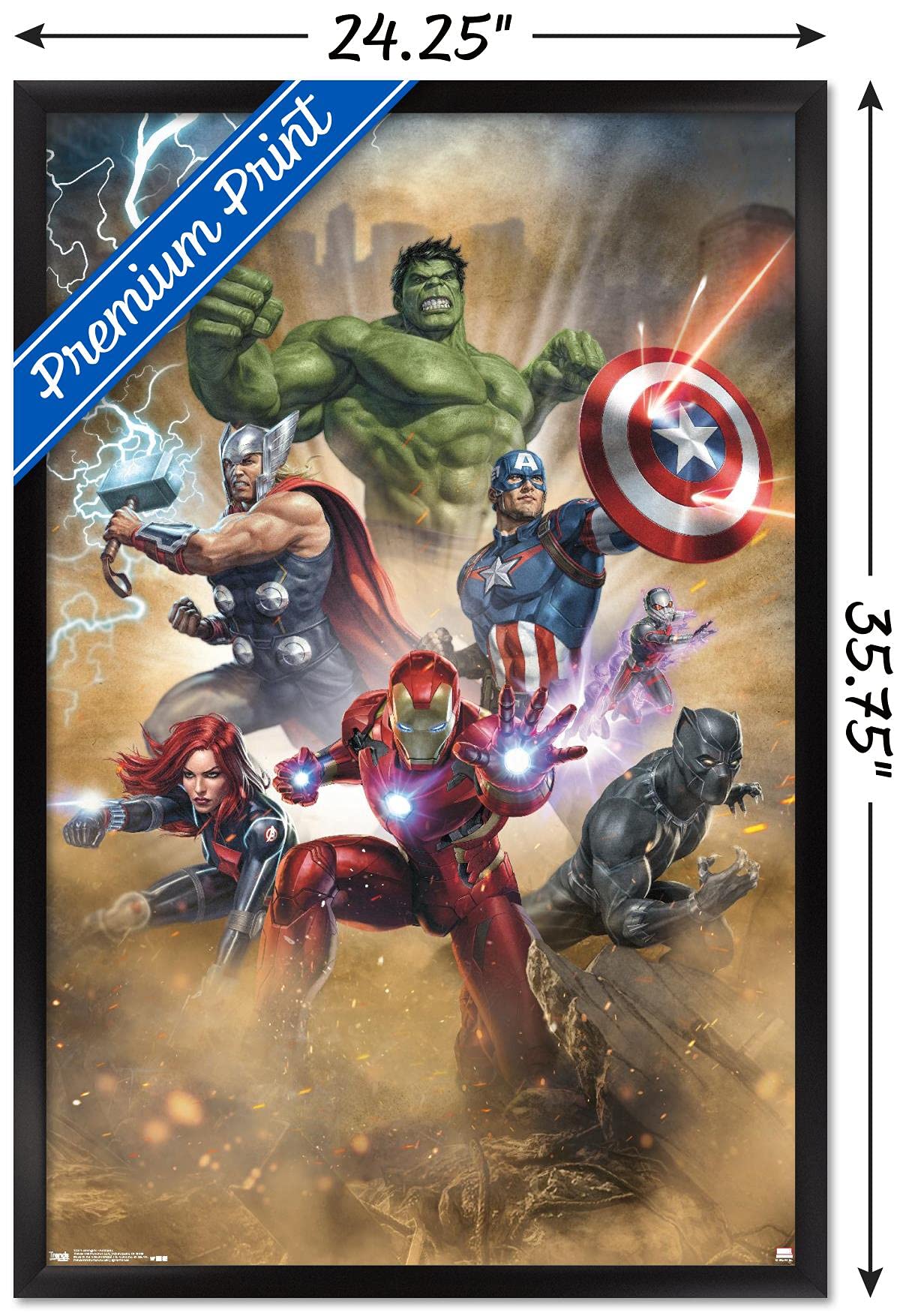 Trends International Marvel Cinematic Universe - Avengers - Fantastic Wall Poster, 22.375'' X 34'', Black Framed Version
