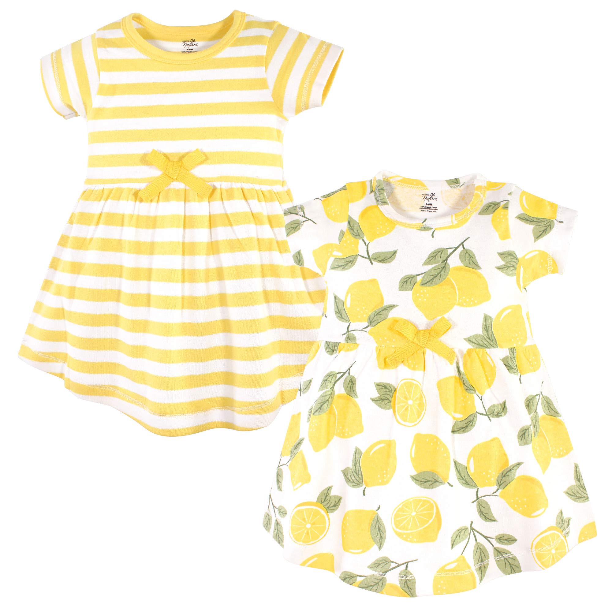 Touched By Nature Girls, Toddler, Baby And Womens Organic Cotton Short-Sleeve And Long-Sleeve Dresses, Lemon Tree Short Sleeve,