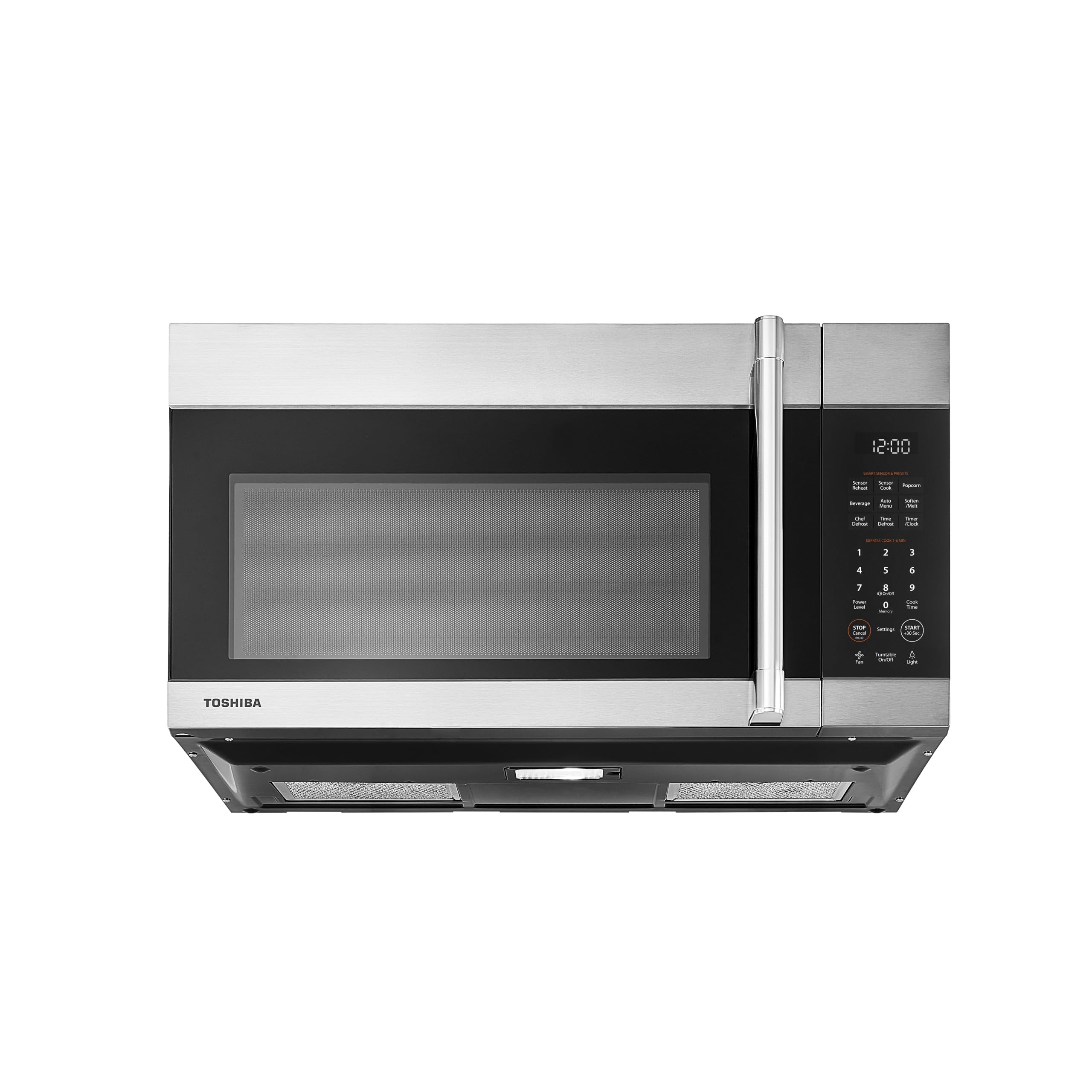 TOSHIBA 1.9 Cu.Ft. Over the Range Microwave Oven with Easy Installation, Soft Close Door, ChefDefrost, Sensor, 400 CFM Ventilati