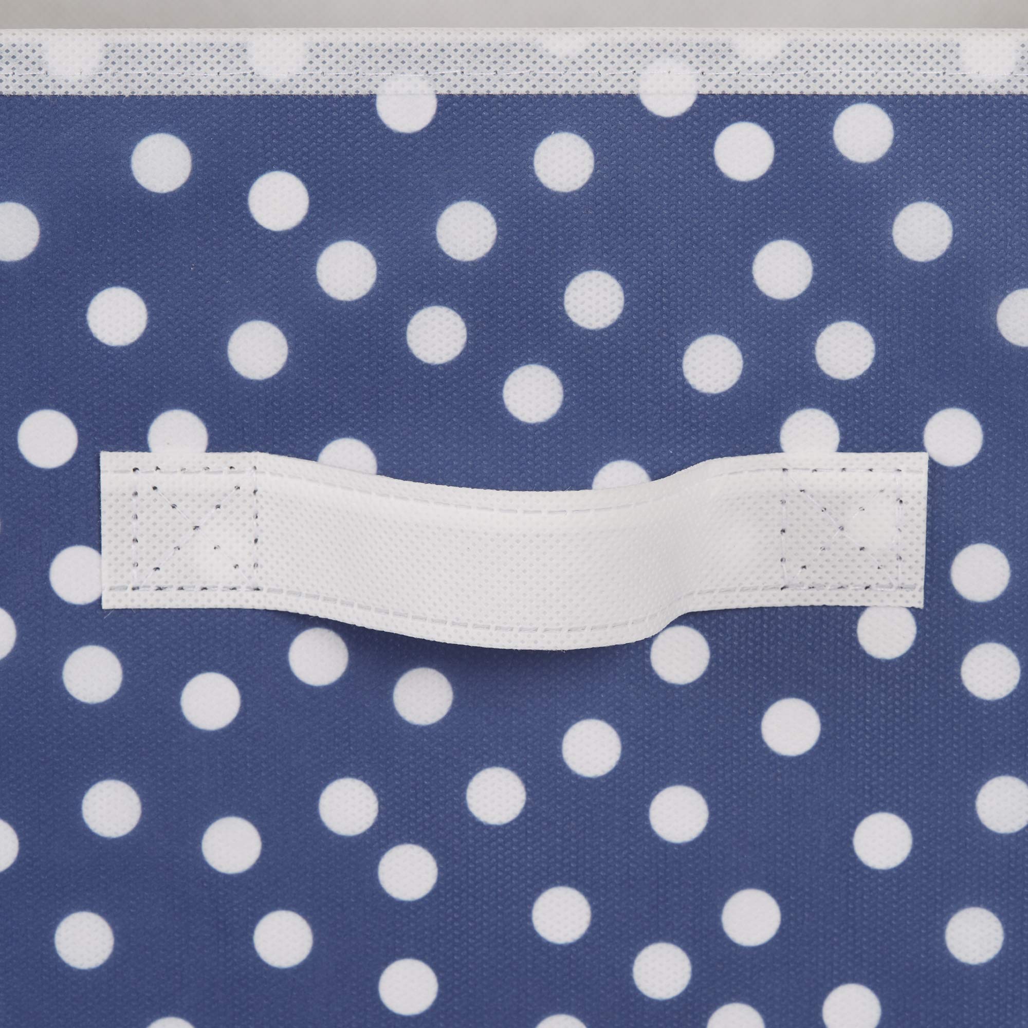 DII Non Woven Storage Collection Polka Dot Collapsible Bin  French Blue & White  Small Set  11x11x11 Cube  2 Piece