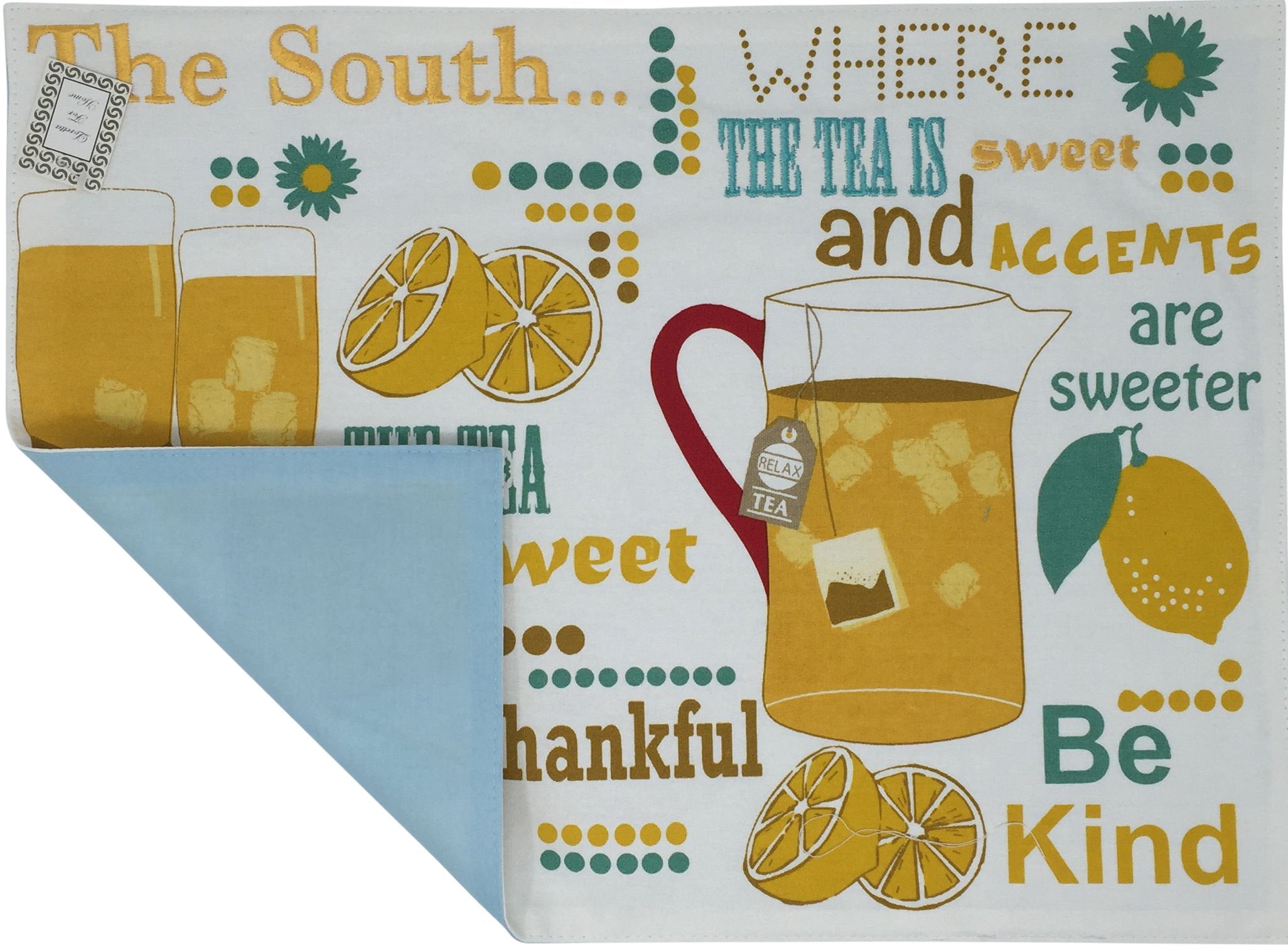 Southern Sayings Sweet Tea 8Pc Placemat/Napkin Dining Set