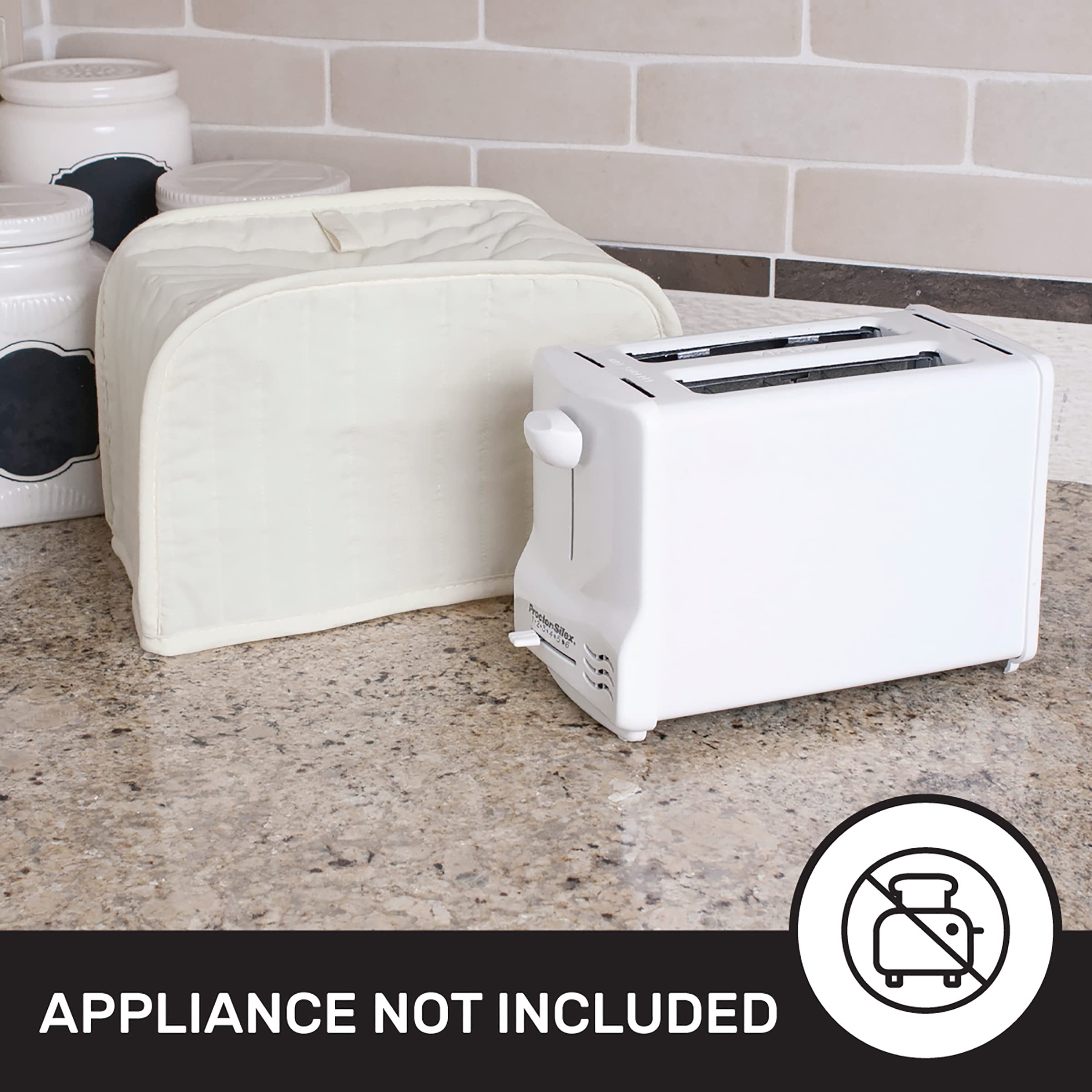 Ritz Premium Universal Two Slice Toaster Cover, 11.25'' X 5.75'' X 7'', Polyester And Cotton Quilted, Fingerprint Protector, Sup