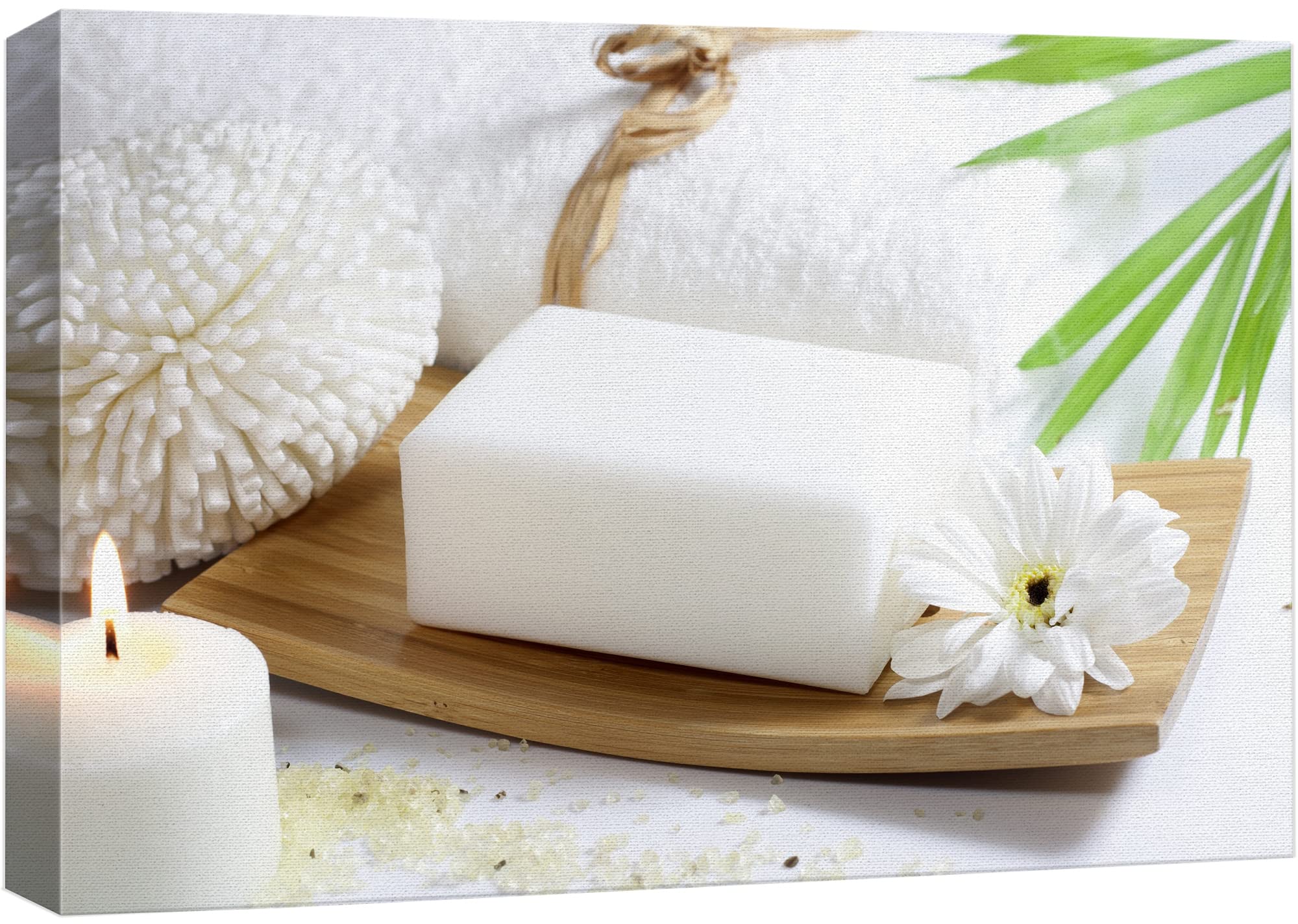 Wall26 Canvas Print Wall Art White Soap And Lily At The Spa Nature Wilderness Photography Realism Rustic Scenic Relax/Calm Multi