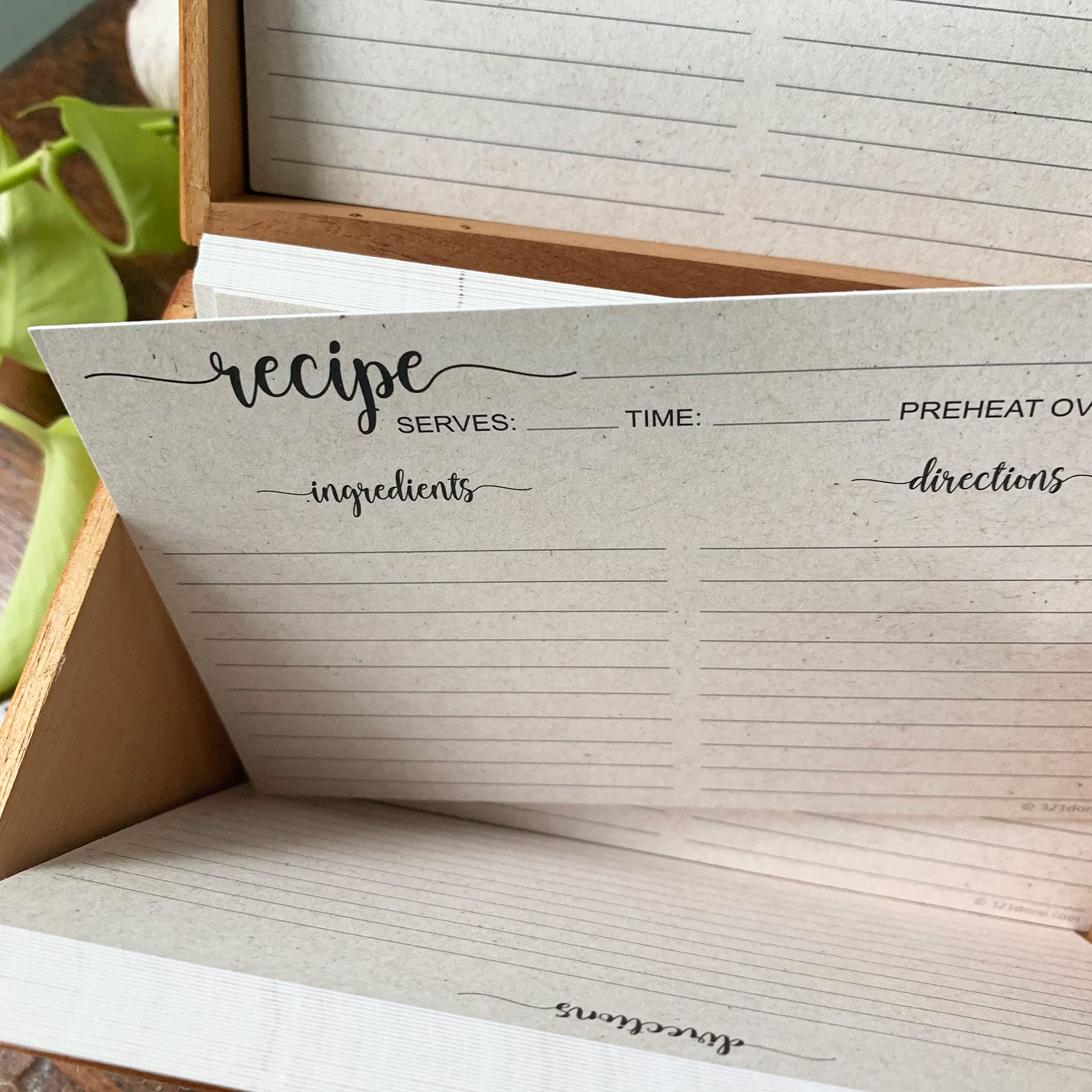 321Done Small Rustic Recipe Cards (Set Of 50) 3 X 5 Minimalist Kraft Tan - Thick Luxury Double-Sided - Made In Usa
