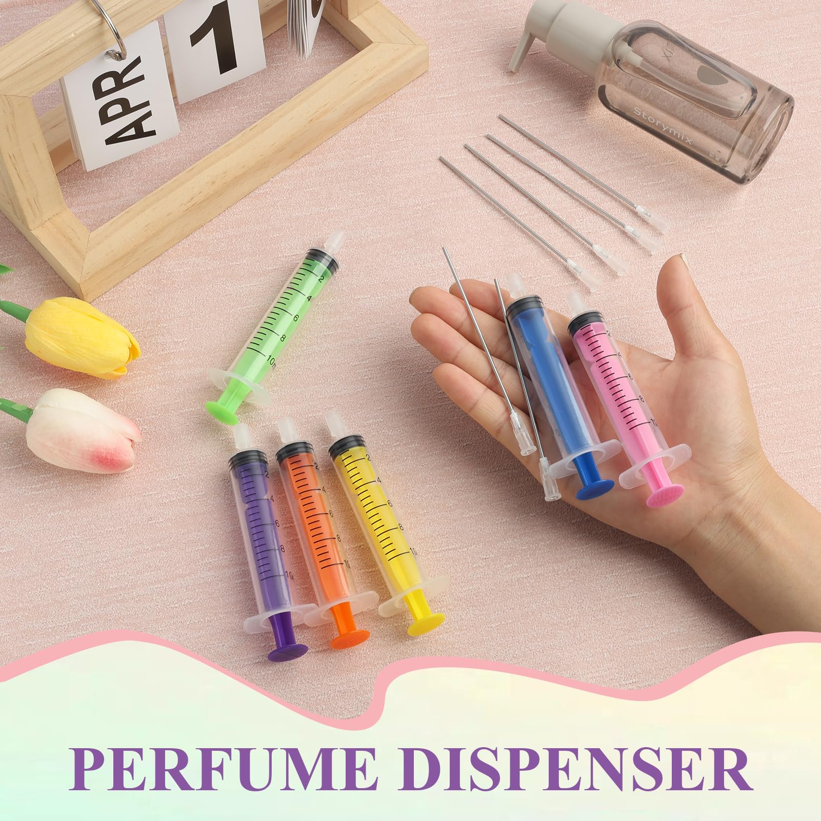 Wxs-Chall 6 Pack-10Ml Plastic Perfume Syringe Extracto Decanter Kit With Blunt Stainless Needle Tip, Suitable For Perfume?Ink?Pe