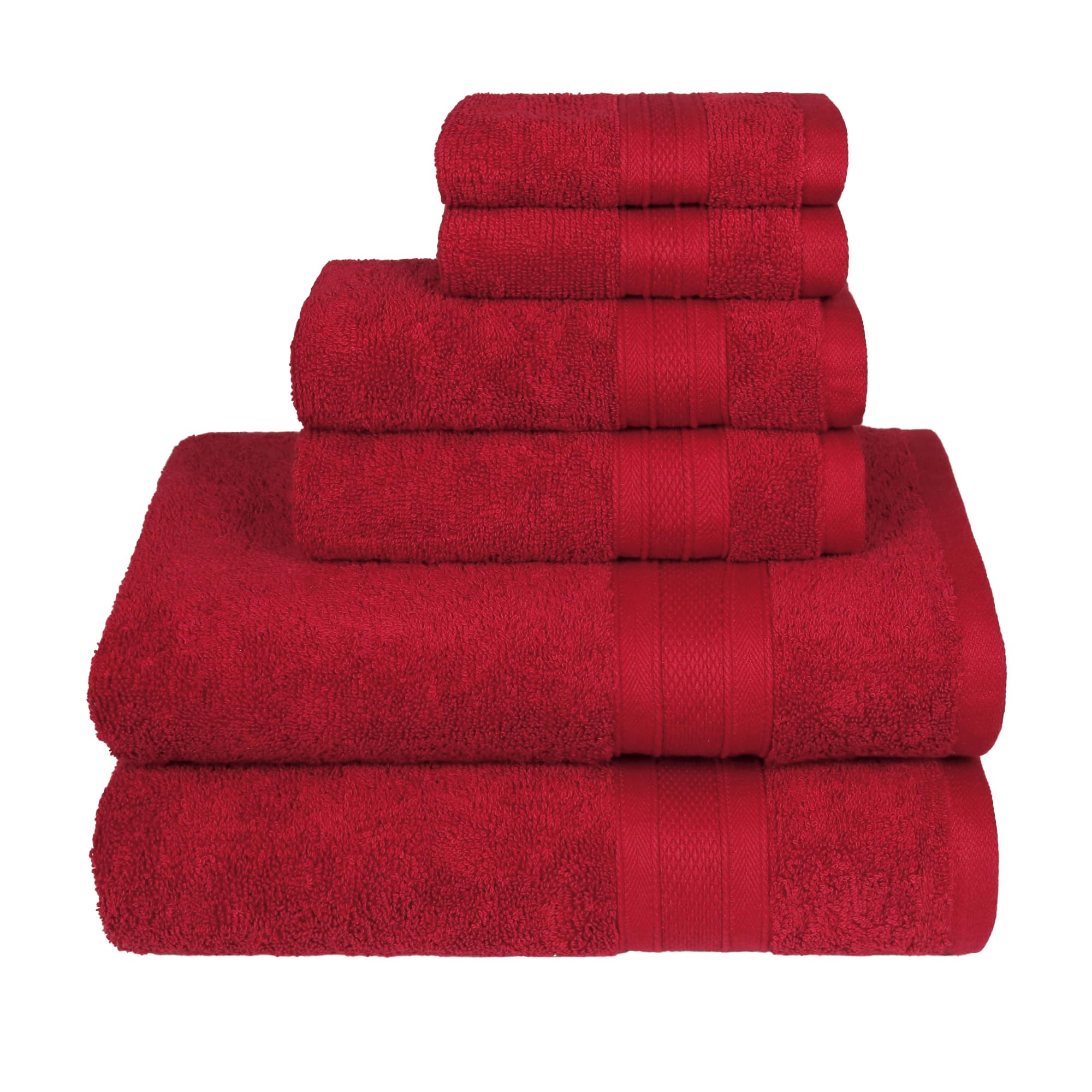 Trident Soft Comfort Air Rich Towels For Bath, 100% Cotton Towel, Super Soft, Highly Absorbent, 6 Pieces Towel Set, 500 Gsm - Cr