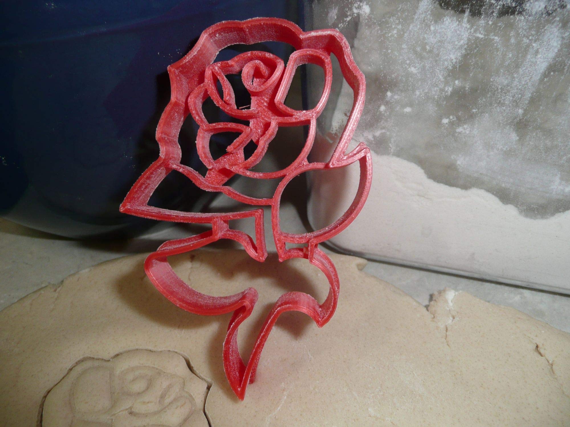 Rose With Stem Pretty Flower Plant Thorn Valentines Day Gift Cookie Cutter Made In Usa Pr2907
