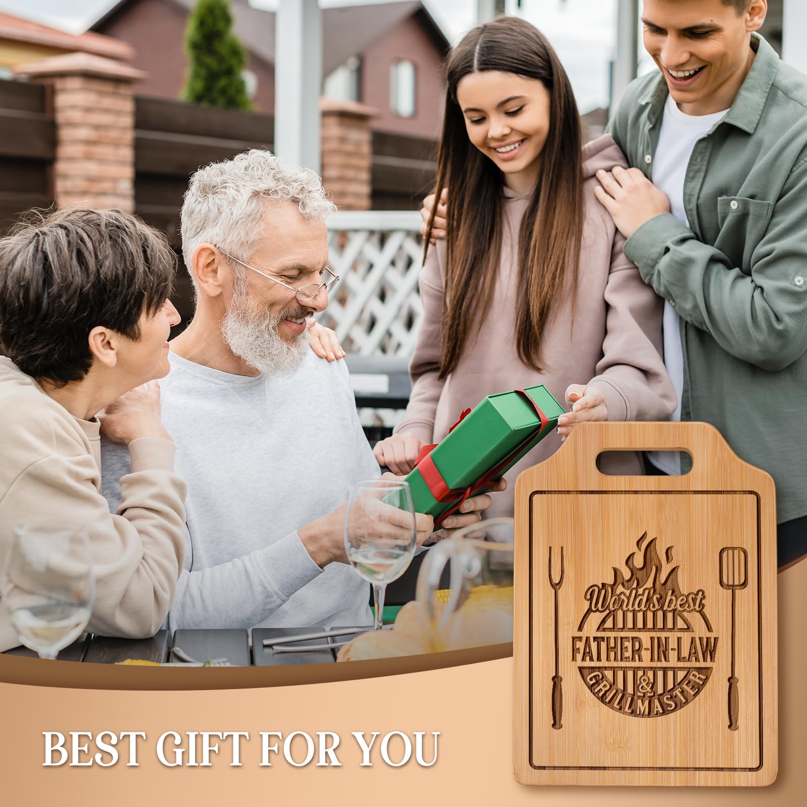 AceThrills Father in Law Gifts for Father In Law Christmas Birthday Gift - Engraved Cutting Board 12.3 L ?8.7 W ?0.4 Th