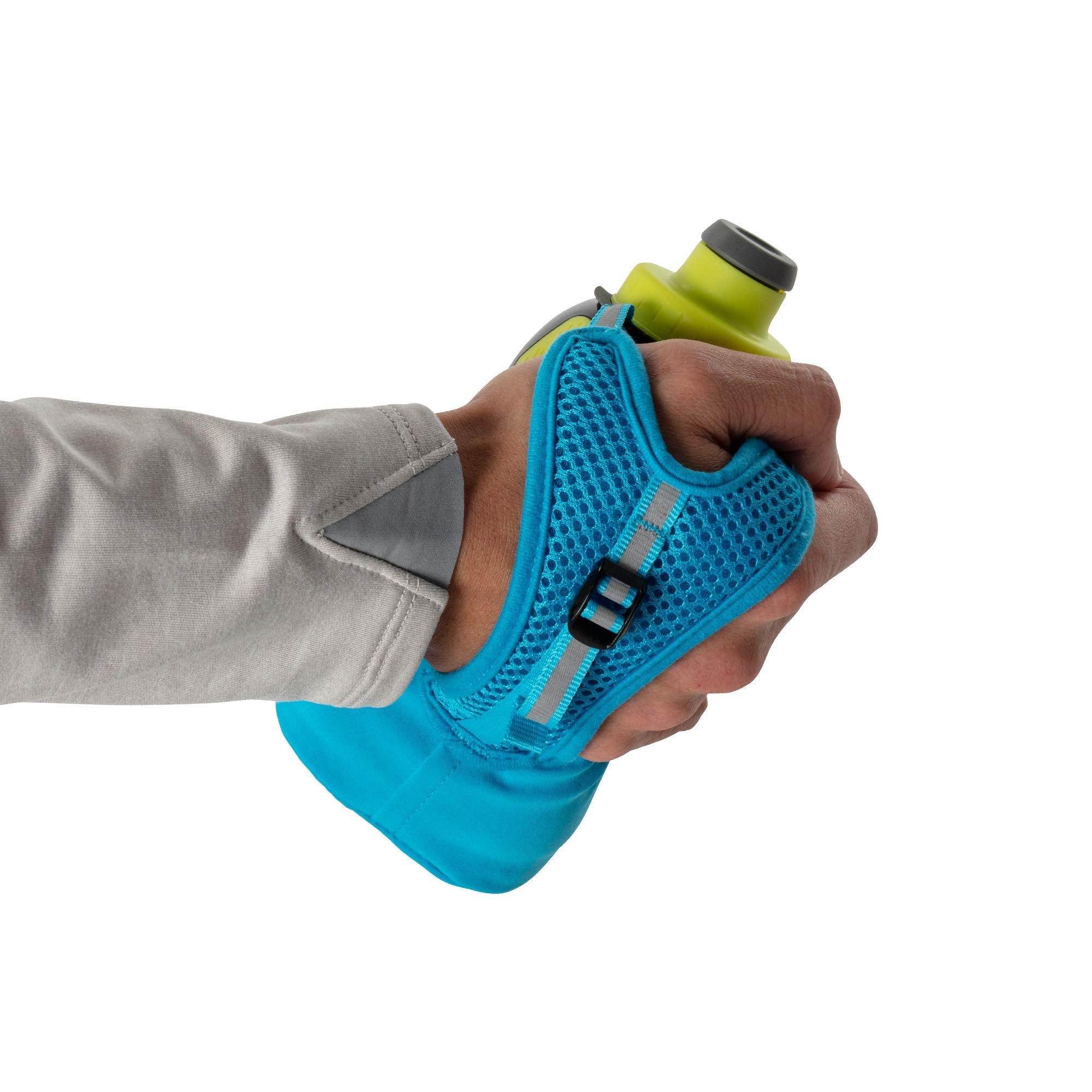 Nathan Running Handheld Quick Squeeze. No-Grip Adjustable Hand Strap. 12oz / 18oz / Insulated. Reflective Hydration Water Bottle. (12oz  Lime/Black)