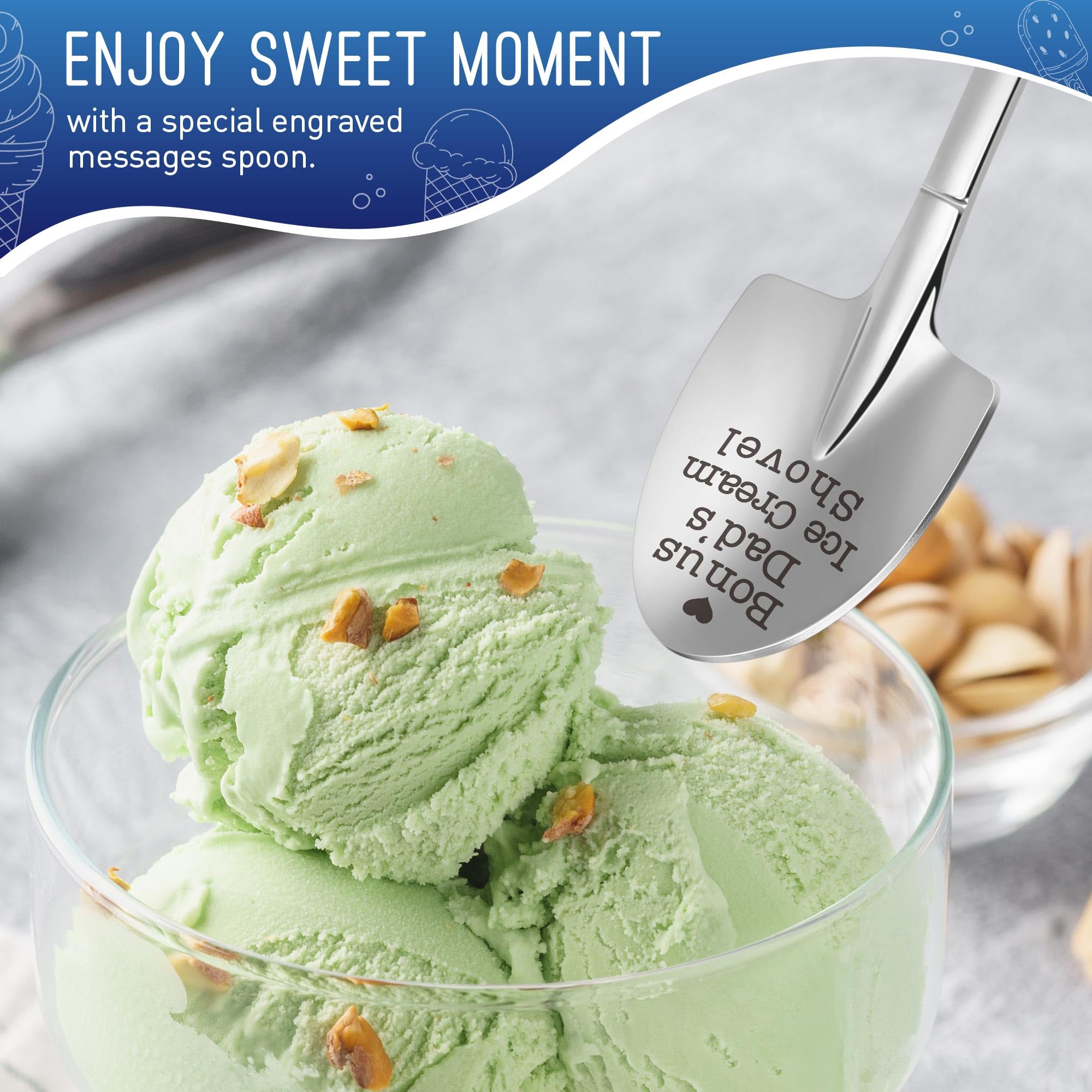 Dad s Ice Cream Shovel Spoon Gifts for Bonus Dad Daddy Fathers Day Presents Unique Dad Gifts for Birthday Valentines Grandpa Pa