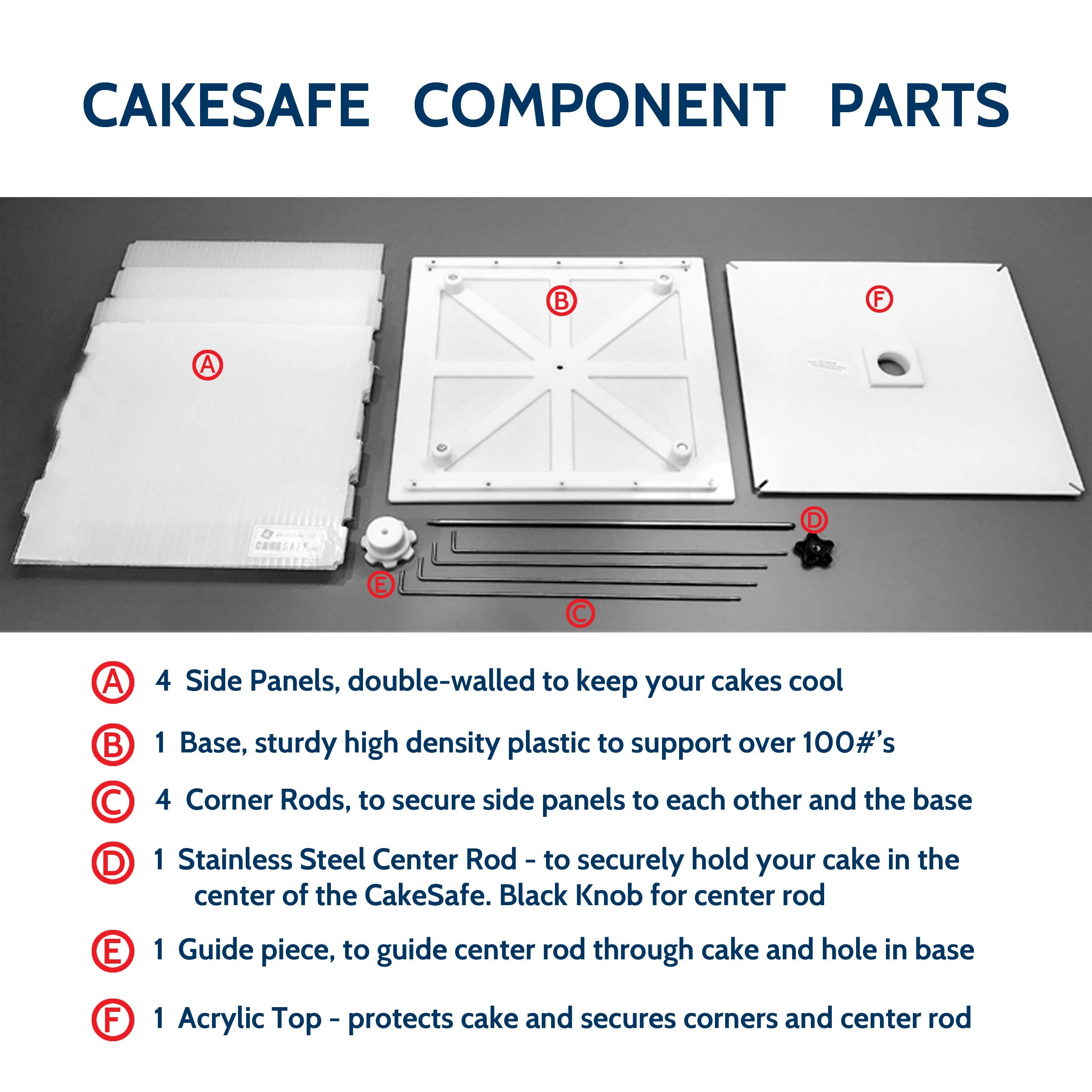 Cakesafe Reusable Itsy Bitsy Cake Transporter, Clear Plastic Cake Carrier (12'' W X 12'' H)
