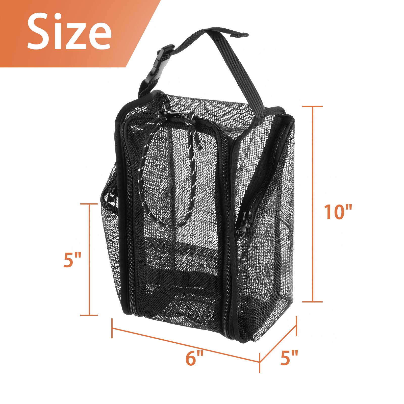 Cosmos Mesh Shower Caddy Toiletry Organizer Hanging Shower Tote Bag, Quick Dry Shower Organizer Portable Bath Bag With Durable Z