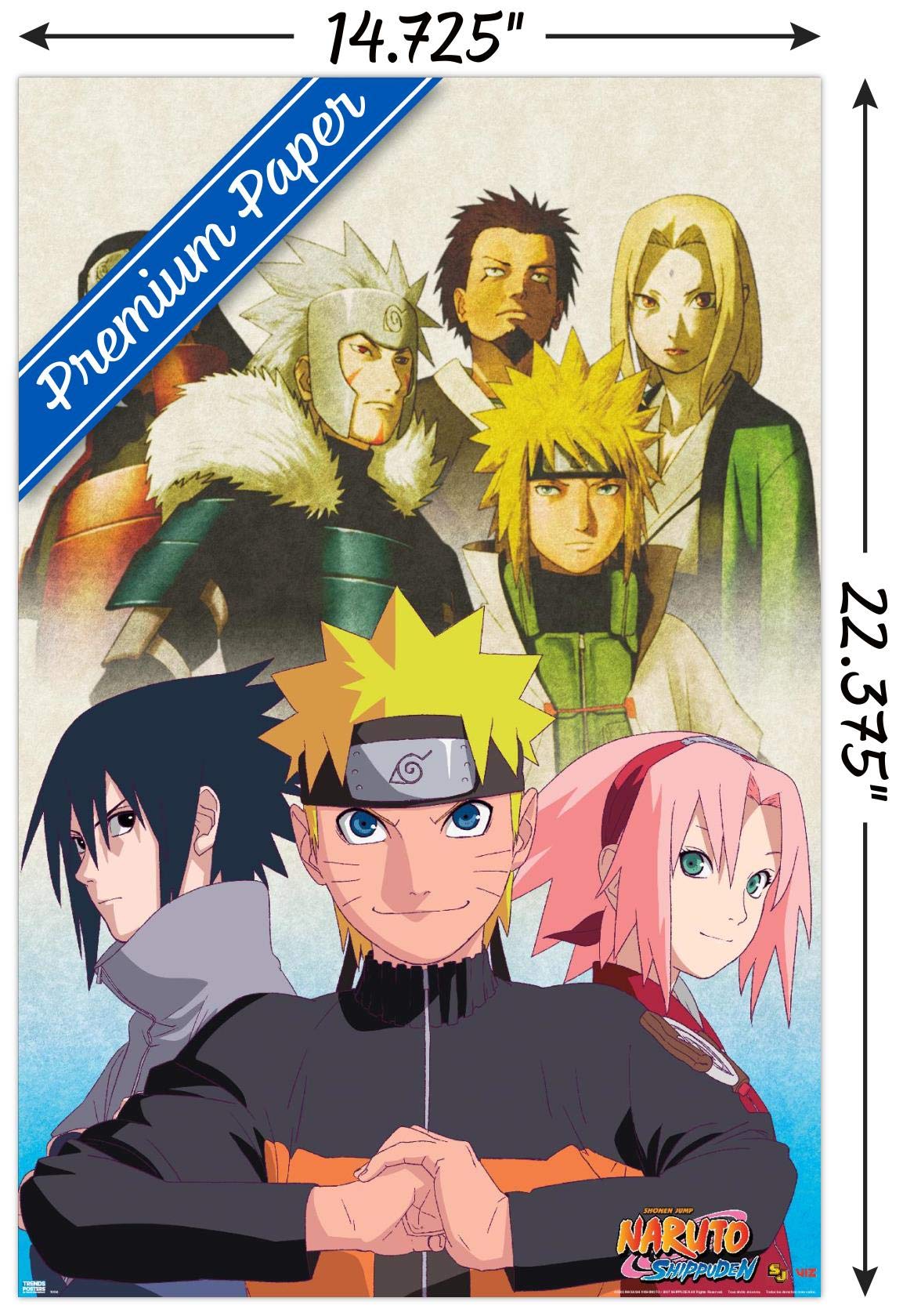 Trends International Naruto Shippuden - Key Art Wall Poster, 14.725'' X 22.375'', Premium Unframed Version