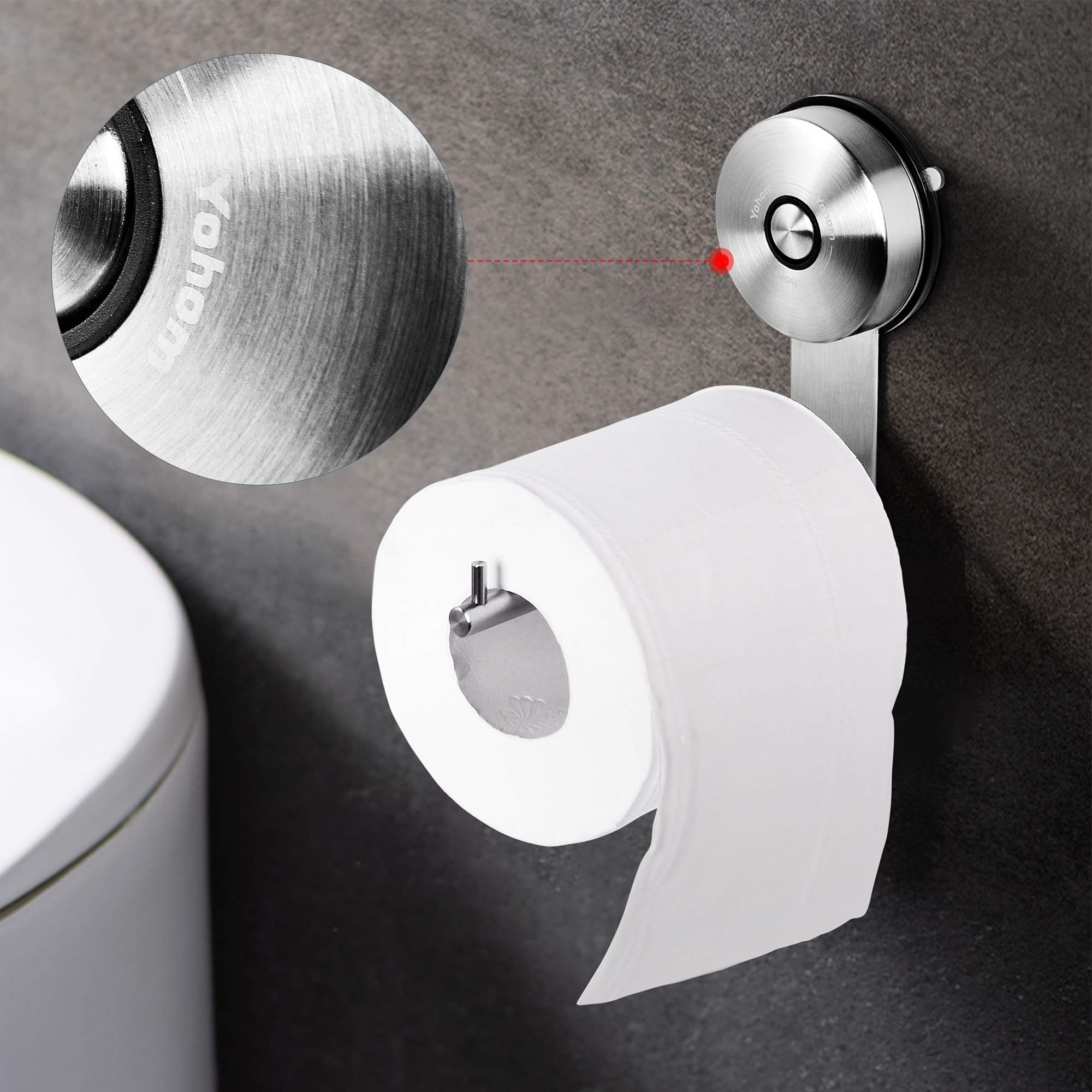 Yohom Suction Cup Toilet Paper Holder Bathroom Hooks For Towel Wall Mounted Toilet Roll Holder Tissue Paper Towel Dispenser Hat