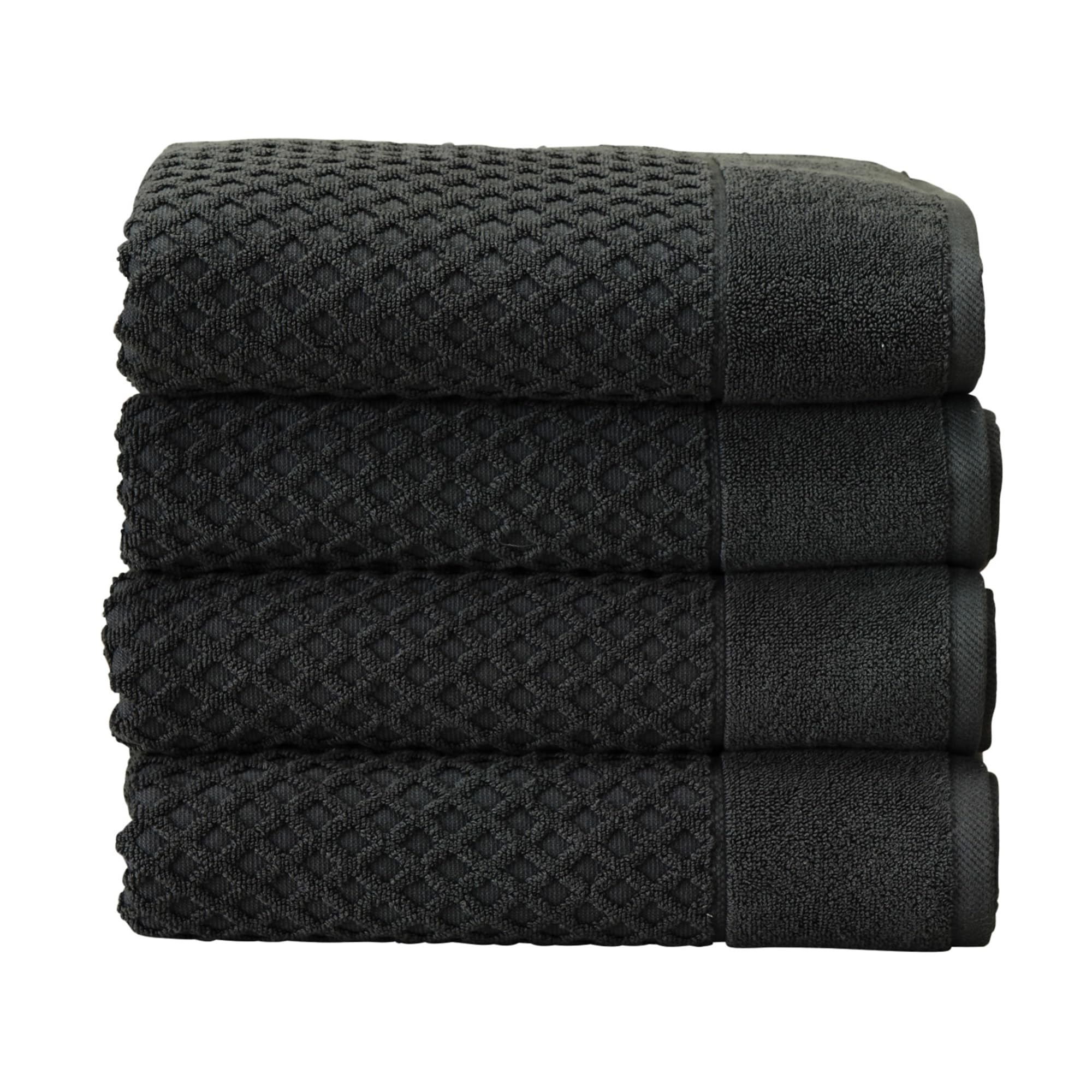 Dark Grey Bath Towels - 100% Cotton 4 Pack 54X27 Bath Towel Set - Absorbent, Durable, Quick-Dry Towels For Bathroom - Low-Twist,