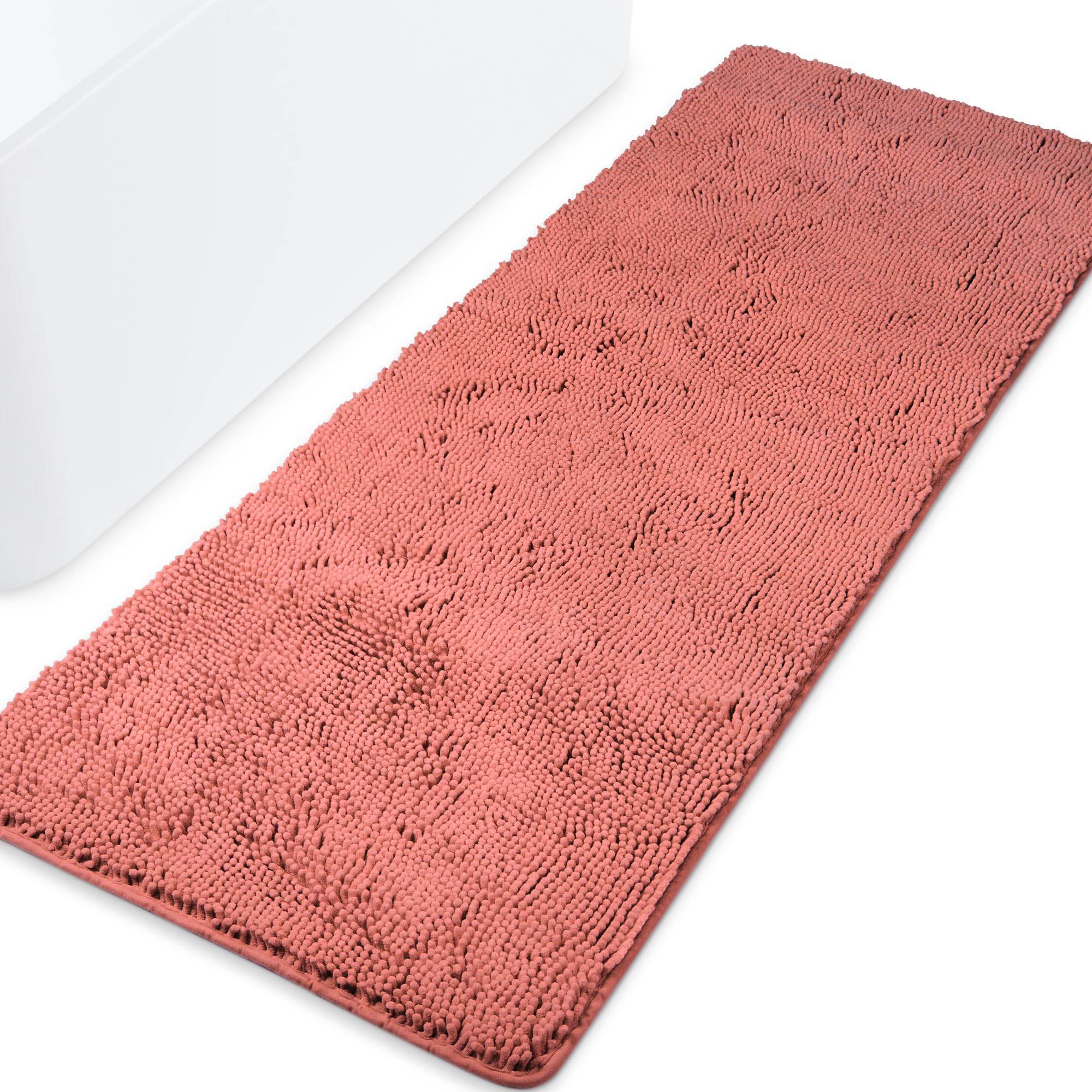 Yeaban Bathroom Runner Rugs 24 X 72 Non Slip - Thick Chenille Long Bath Mat | Washable And Absorbent Extra Large Bath Rug, Plush
