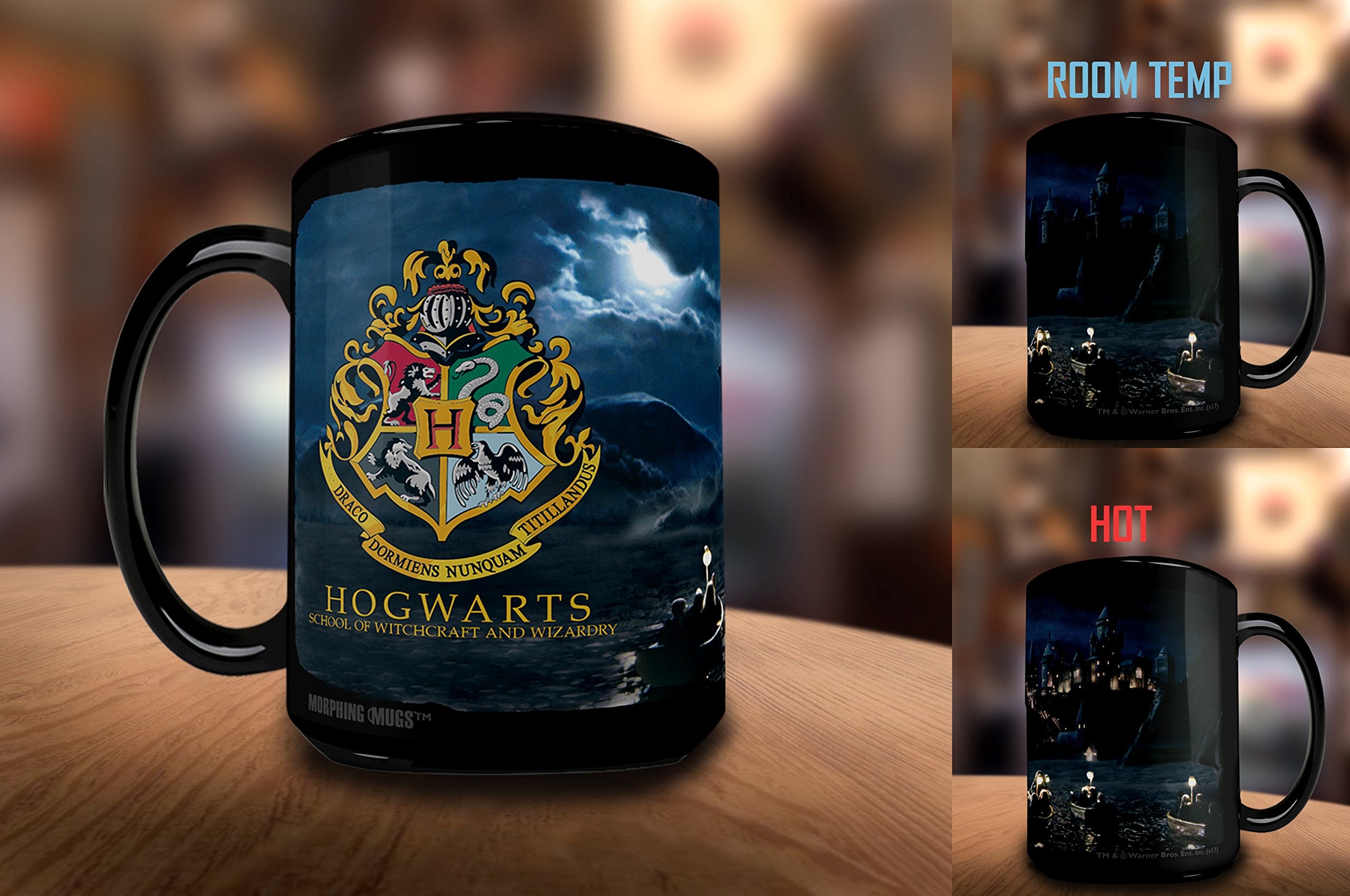 Morphing Mugs Harry Potter Crest Heat Sensitive 16 oz Ceramic Mug - Full Image Revealed with Hot Liquid