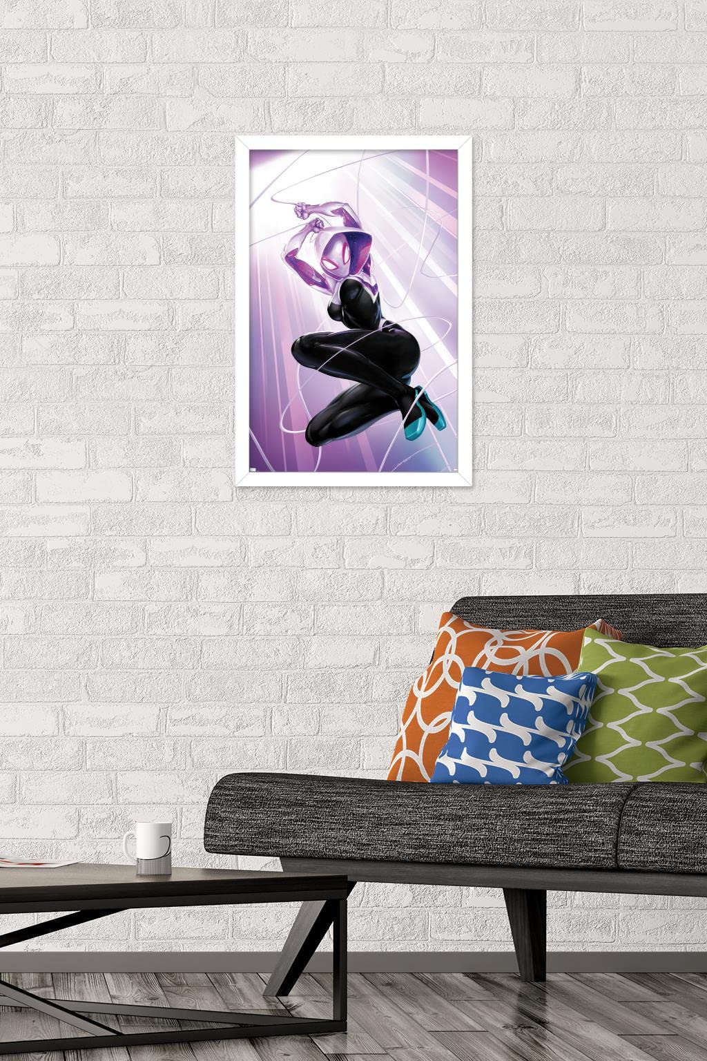 Trends International Marvel Comics - Ghost Spider - Ghost Spider #1 Wall Poster, 14.72'' X 22.37'', White Framed Version