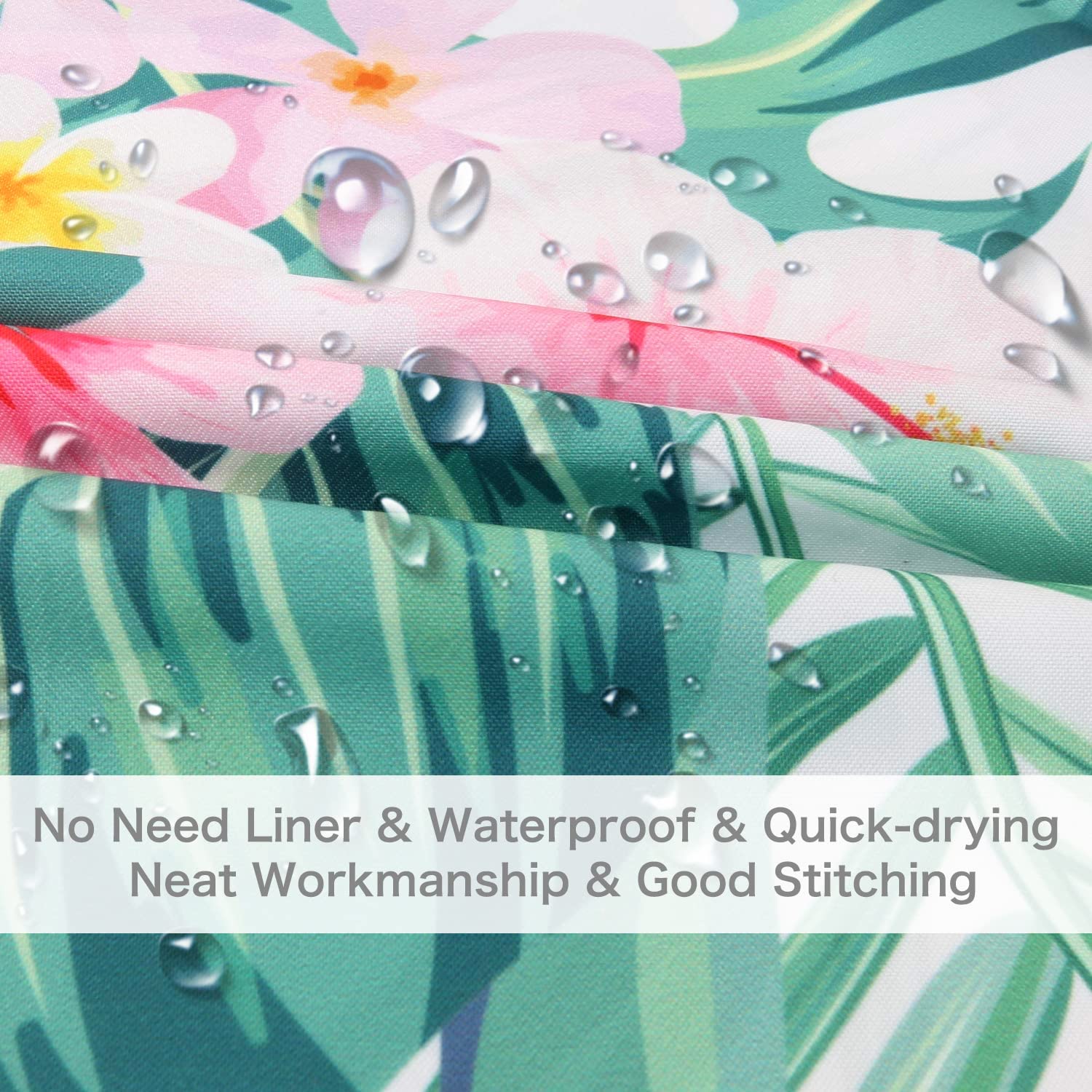 Livilan Flamingo Shower Curtain For Bathroom Palm Leaf Shower Curtain Tropical Shower Curtain Set With Hooks Tropical Bathroom D