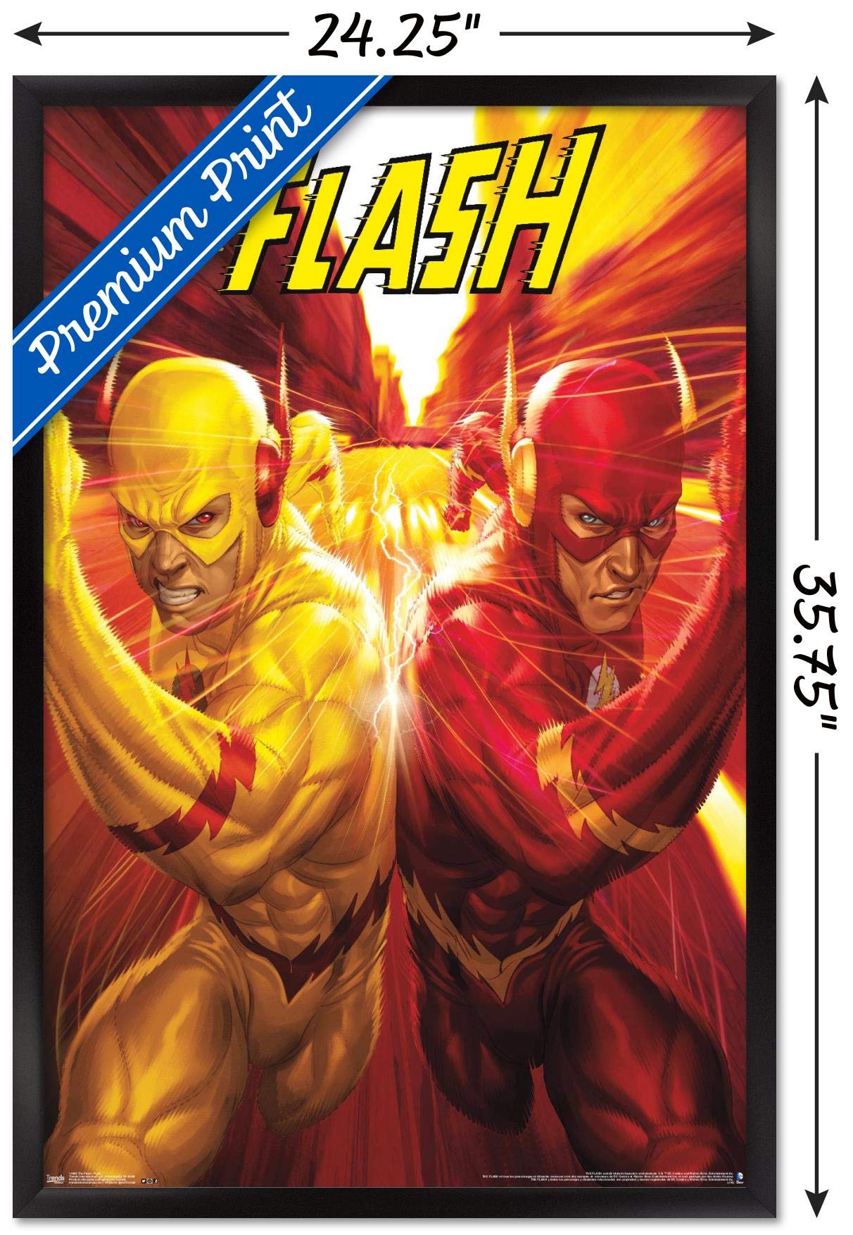 Trends International Dc Comics - The Flash And The Reverse Flash - Race Wall Poster, 22.375'' X 34'', Black Framed Version