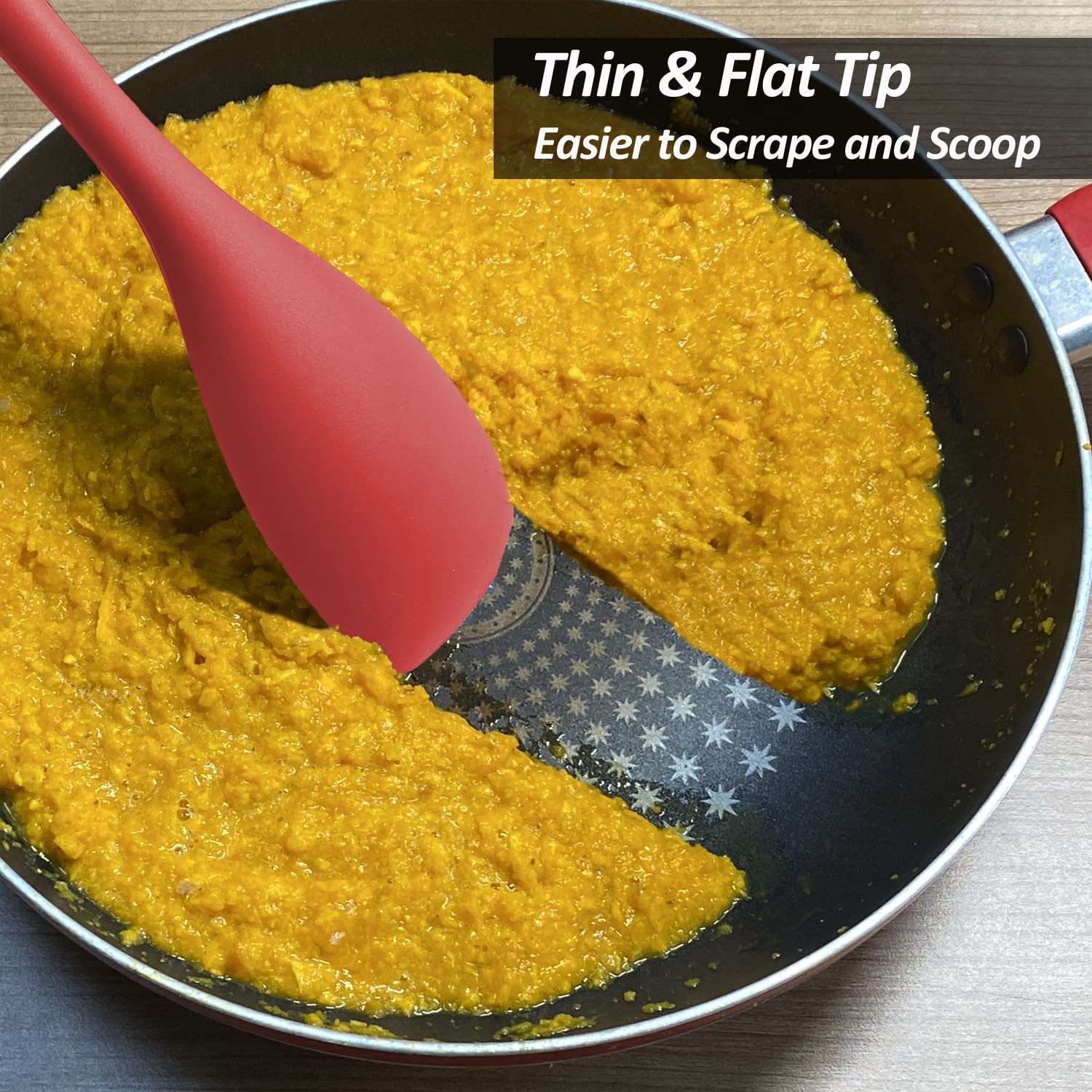 Upgrade Silicone Spatula Spoon Set,Vovoly Heat Resistant Rubber Spoonula, Seamless Non-Stick Flexible Scrapers For Baking Mixing