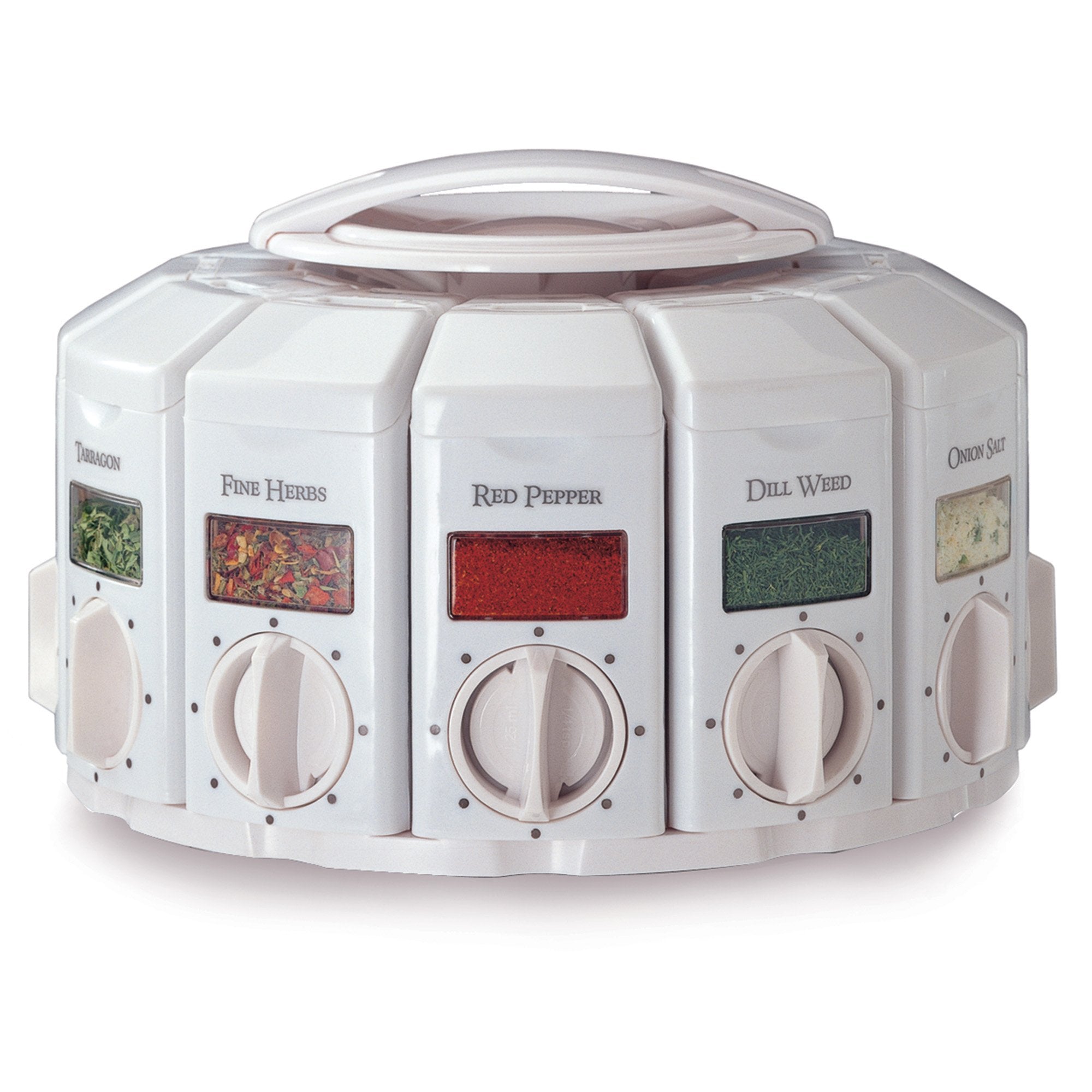KitchenArt Auto-Measure Carousel, 12 Canister, White