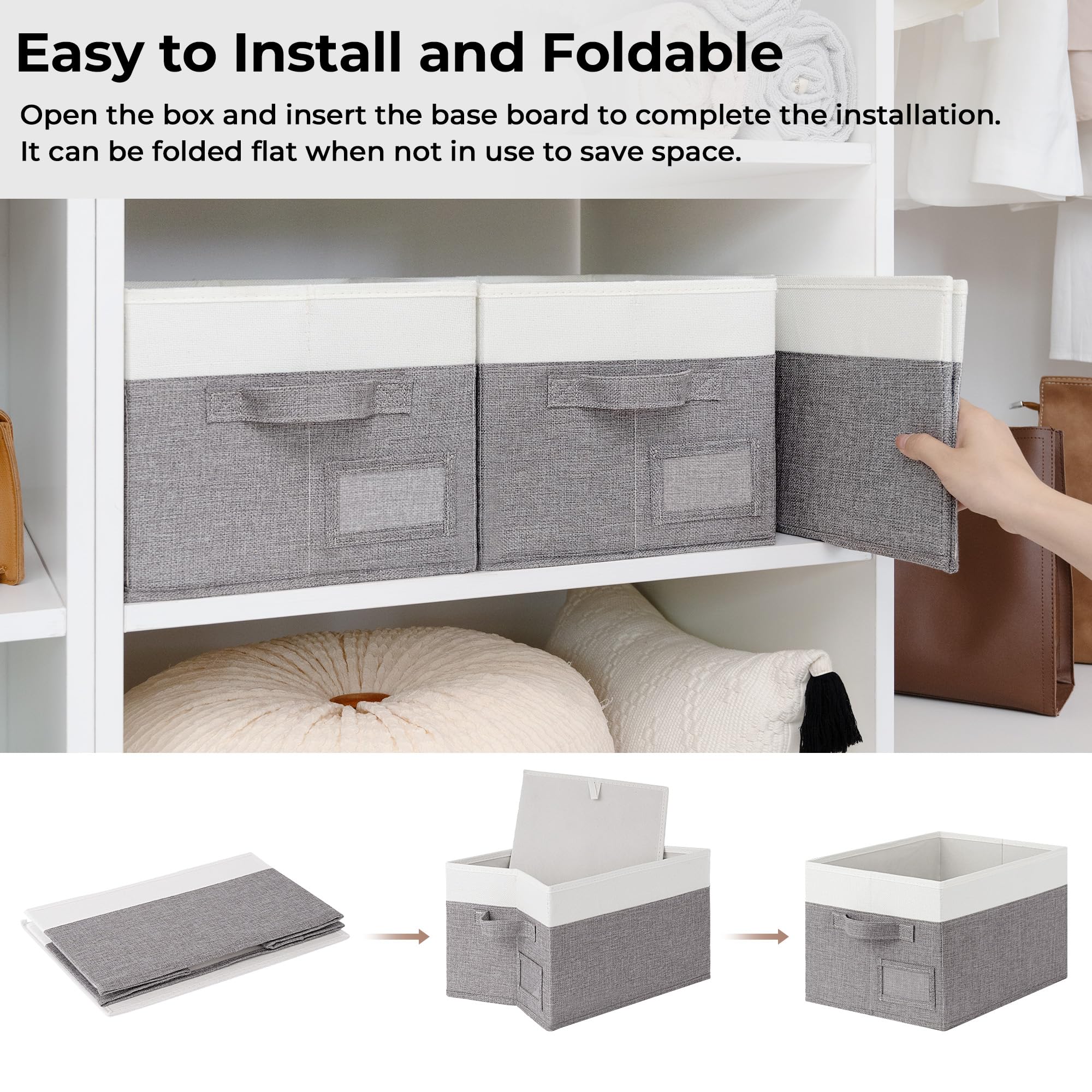 Granny Says Storage Bins, Storage Baskets For Shelves, Fabric Storage Bins For Clothes, Closet Organization Bins, Collapsible St