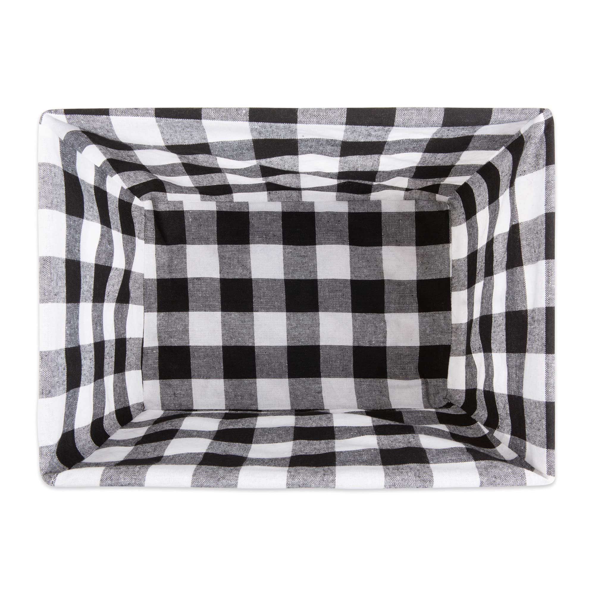 Dii Farmhouse Chicken Wire Storage Baskets With Liner, Small, Vintage Black & White Check, 9X7X6'', 3 Piece