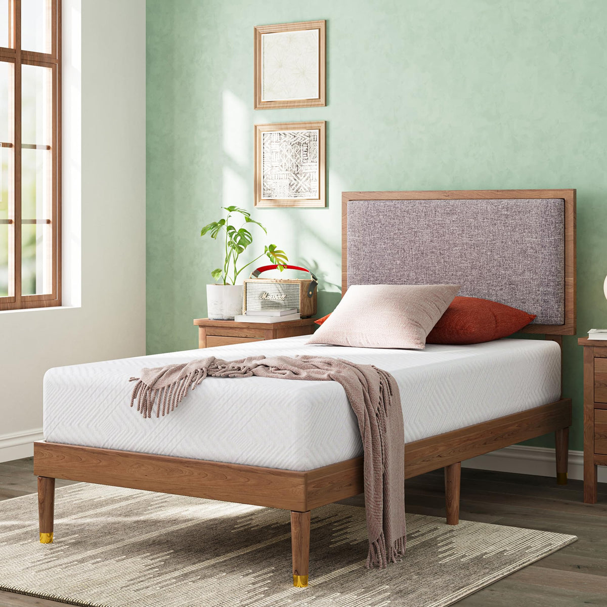 Dyonery Twin Mattress - 8 Inch Green Tea Memory Foam Mattress- Twin Mattress In A Box - Certipur-Us Certified Fiberglass Free Ma