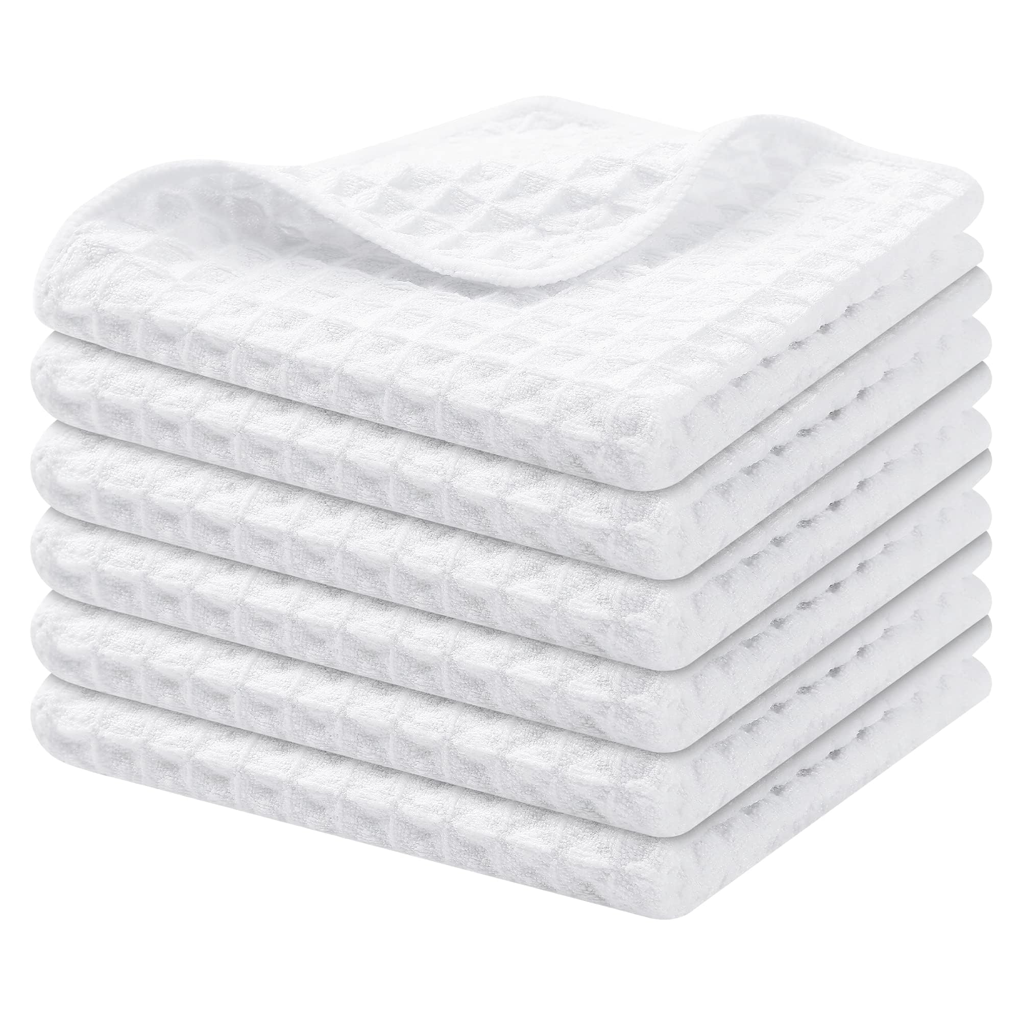Homaxy Premium Microfiber Waffle Weave Kitchen Dish Cloths, 12 X 12 Inch Ultra Absorbent And Solid Color Dish Towels For Kitchen