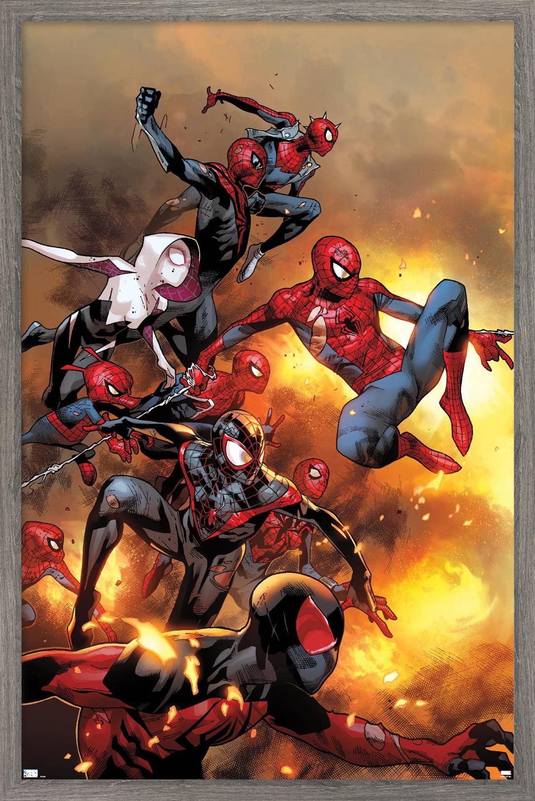 Trends International Marvel Comics - Spider-Verse - The Amazing Spider-Man #13 Wall Poster, 14.72'' X 22.37'', Barnwood Framed V