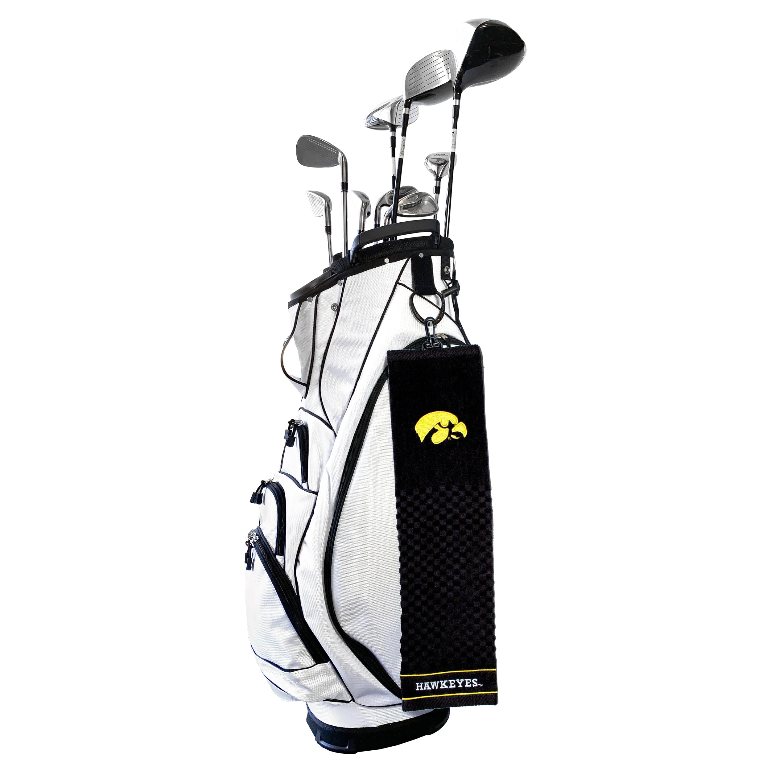Team Golf Ncaa Iowa Hawkeyes Embroidered Golf Towel Embroidered Golf Towel, Checkered Scrubber Design, Embroidered Logo