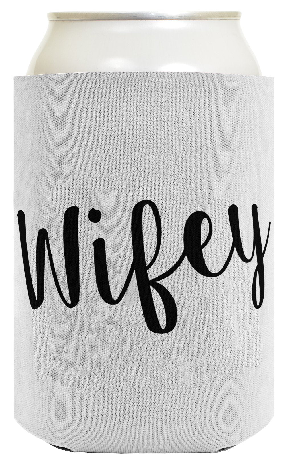 Bridal Shower Gifts Hubby & Wifey Wedding Gifts 2 Pack Can Coolie Drink Coolers Coolies White