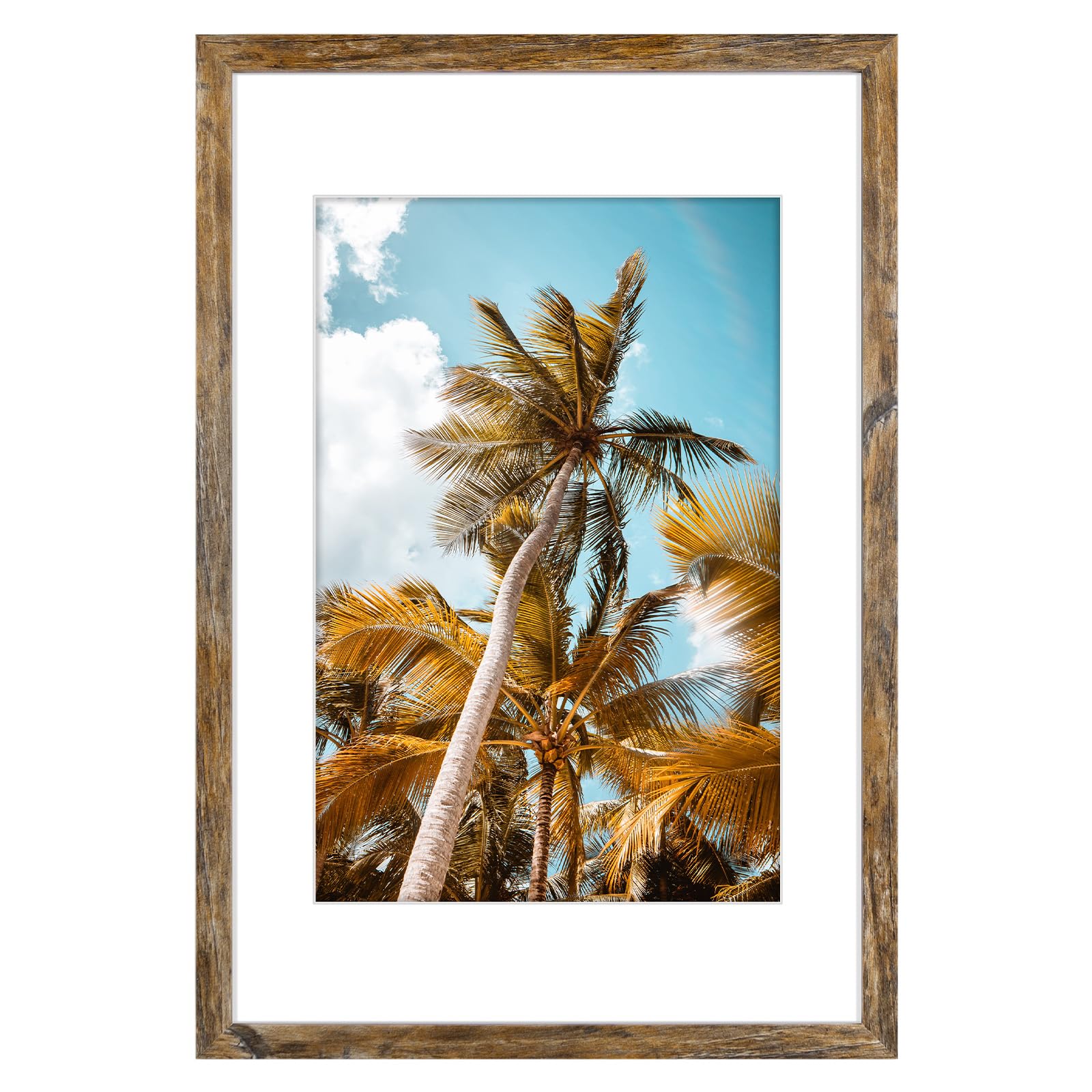 Frametory, 16x24 Picture Frame With Mat for 12x18 Picture - High Definition Glass Wide Molding - Preinstalled Wall Mounting Hard