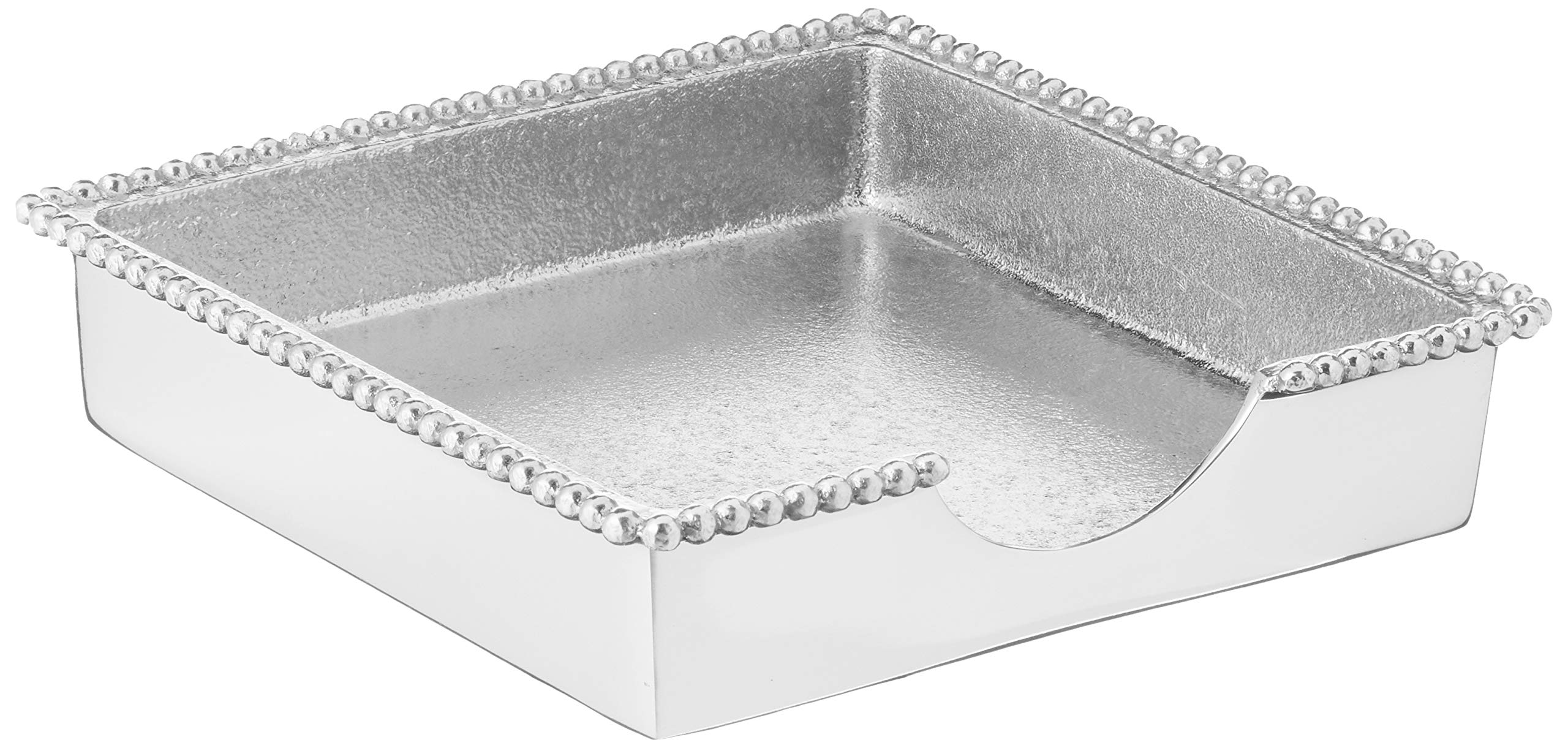 Mariposa Beaded Luncheon Napkin Holder, Silver