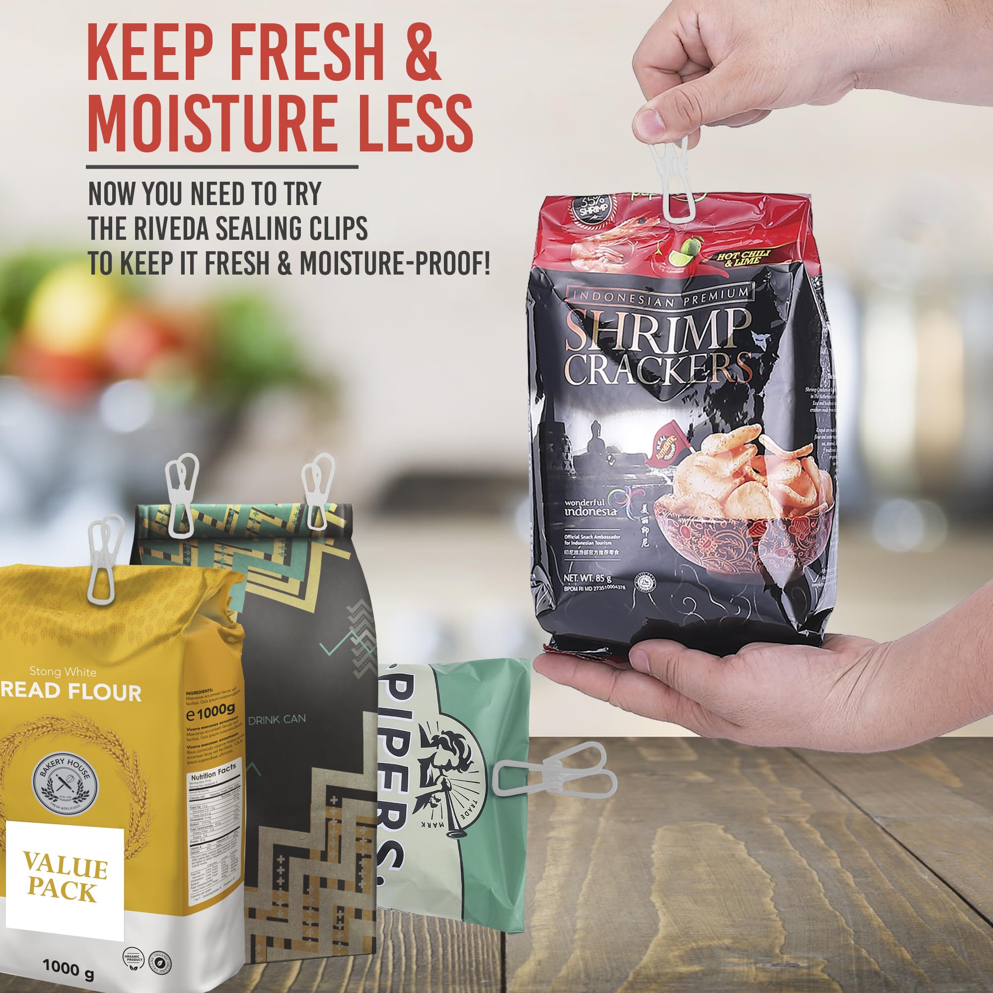 30 Pack White Chip Bag Clips For Food - Pvc 2 Inch Coated Sealer For Sealing Food - Paper Holder, Clothesline Clip For Laundry H