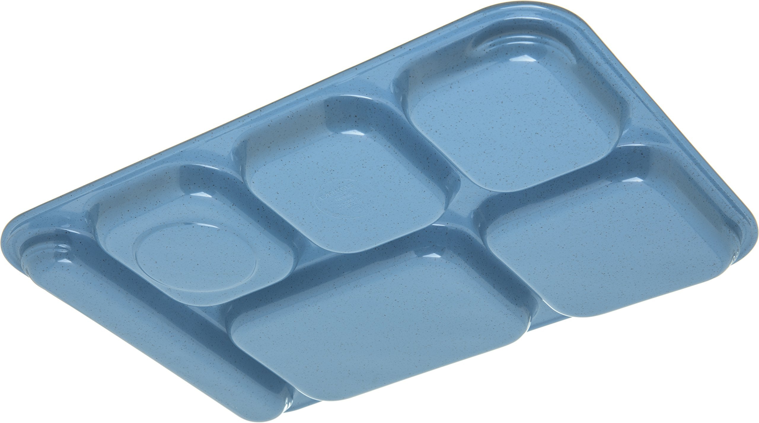 Carlisle Foodservice Products Right-Hand Heavyweight 6-Compartment Melamine Tray 10'' X 14'' - Sandshade