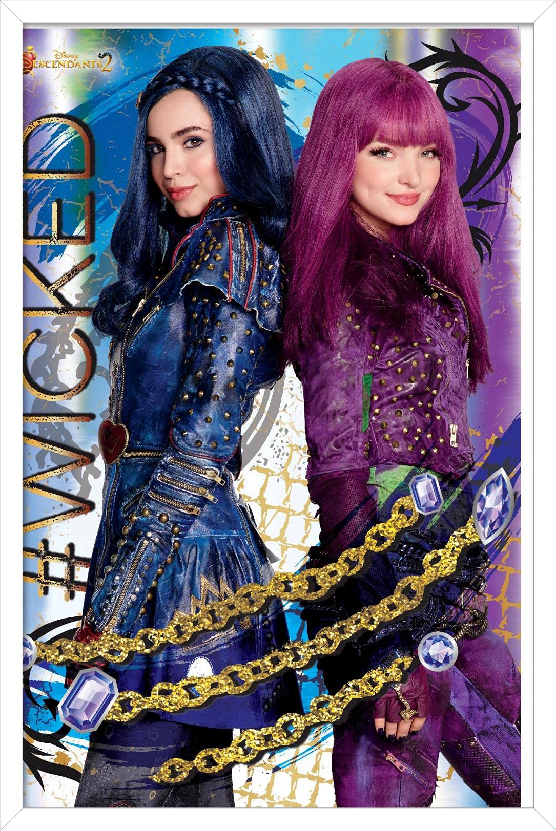 Trends International Disney Descendants 2 - Wicked Wall Poster, 14.725'' X 22.375'', White Framed Version