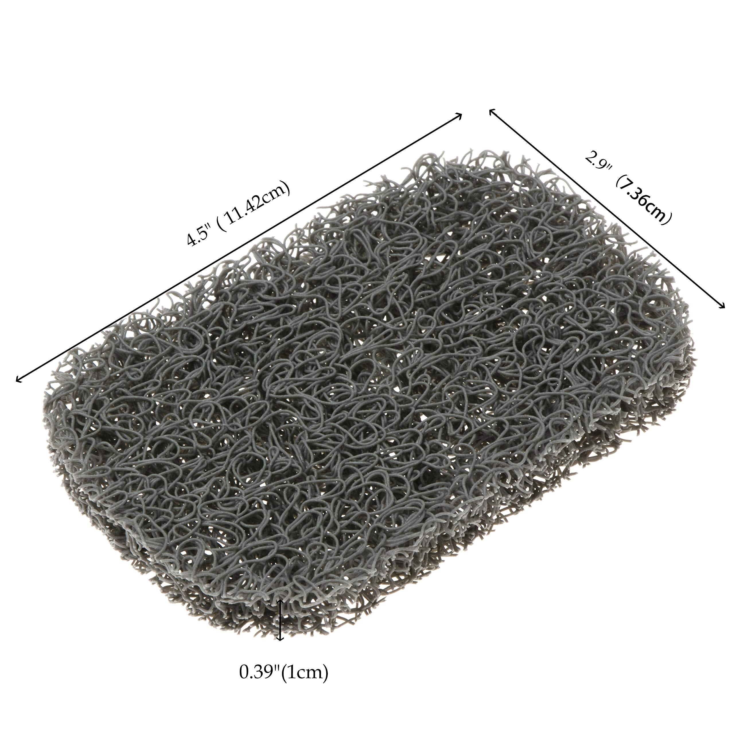 Snowkingdom 4 Pack Gray Soap Saver Draining Lift Pad 2.9'' X 4.5'' Pvc Non-Bpa Non-Slip Durable