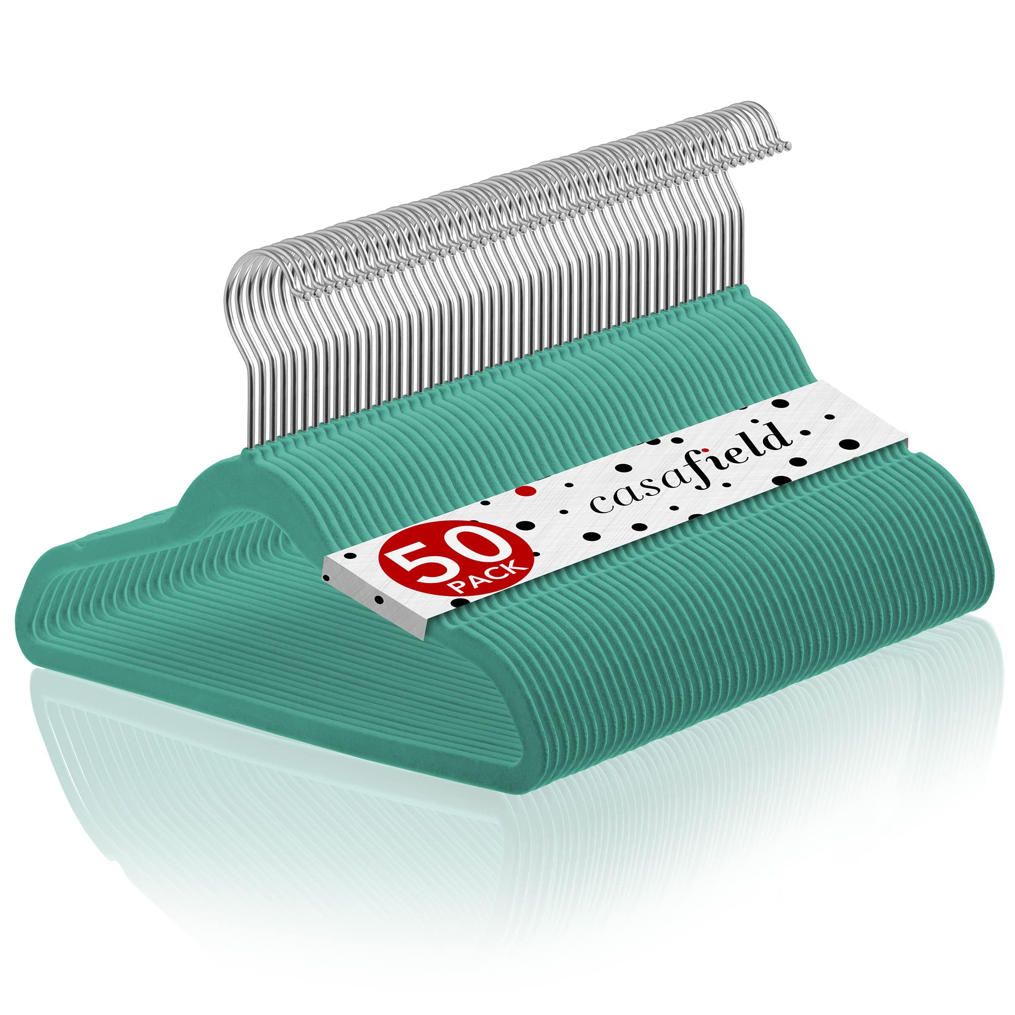 Casafield 50 Velvet Kid'S Hangers - 14'' Size For Children'S Clothes - Teal