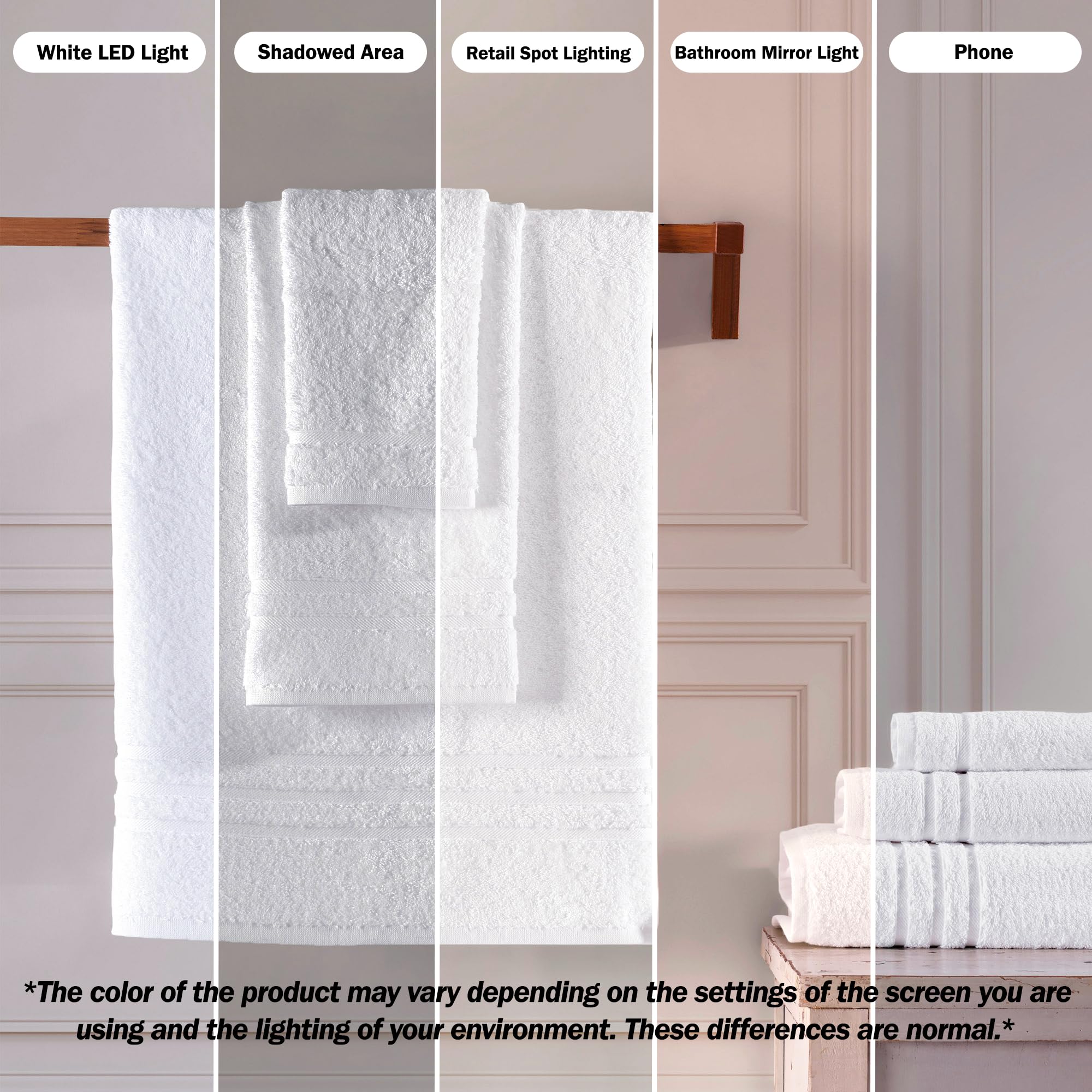 Hammam Linen White Bath Towels 4-Pack - 27x54 Soft and Absorbent  Premium Quality Perfect for Daily Use 100% Cotton Towel 600 GSM