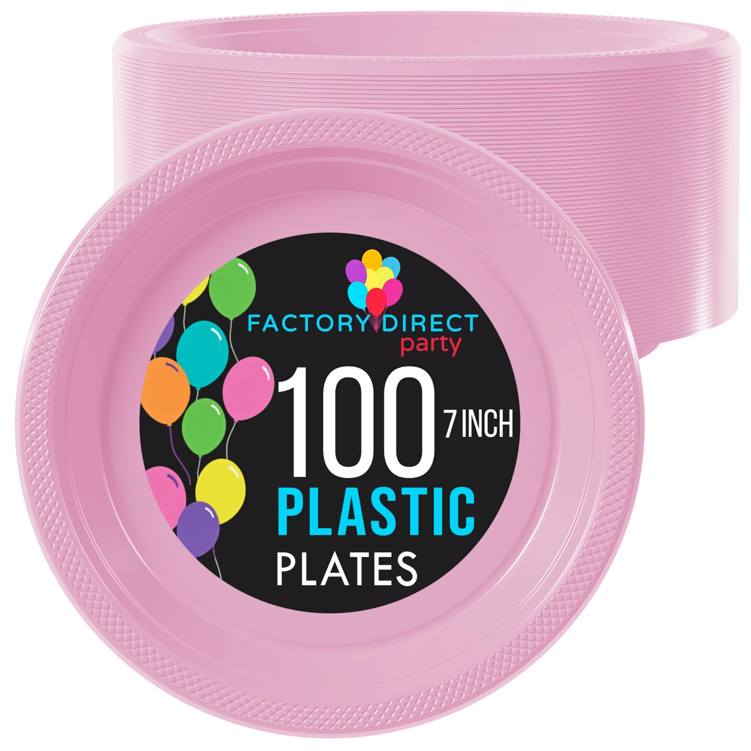 Exquisite Pink Plastic Plates For Party 7 Pink Disposable Plates For Party Supplies 100 Pcs Disposable Dinner Plate Heavy Duty