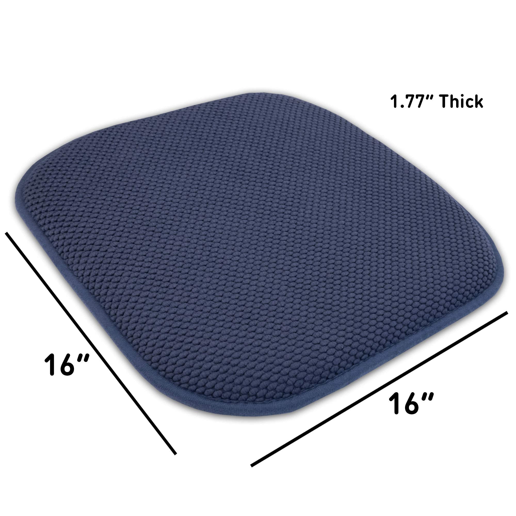 Sweet Home Collection Cushion Memory Foam Chair Pads Honeycomb Nonslip Back Seat Cover 16 X 16 6 Pack Navy Blue