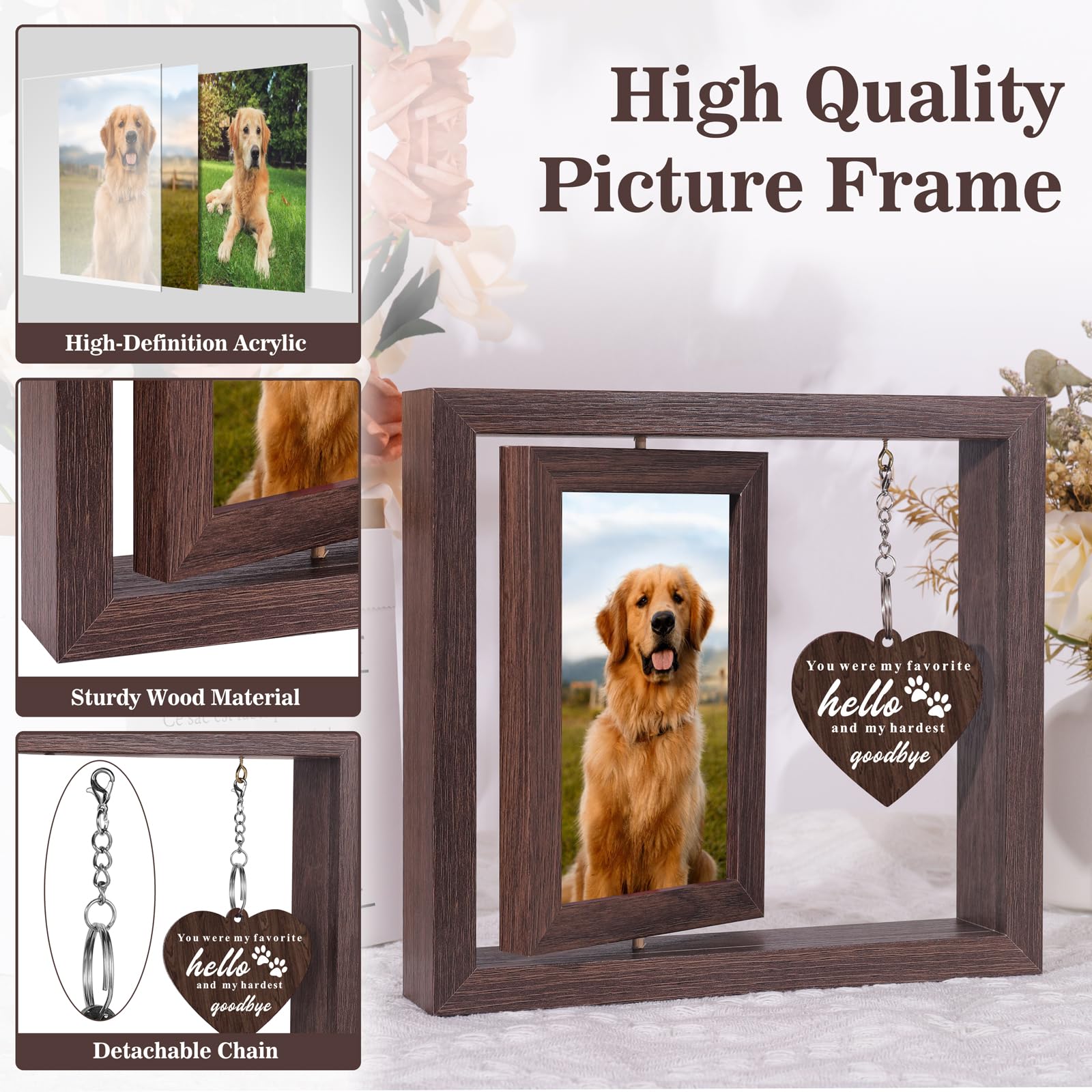 Boiveco Pet Memorial Sympathy Gifts for Loss of Dog, Cat & Dog Loss Gifts Memorial Picture Frame, Bereavement Remembrance Condol